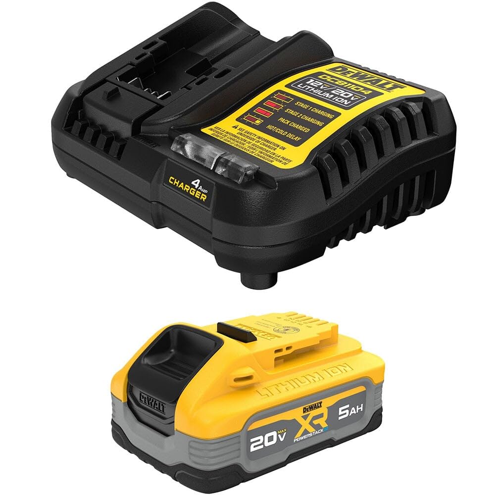 DEWALT Powerstack 20V MAX Battery Starter Kit, Rechargeable, 5Ah, Lithium Ion (DCBP520C)