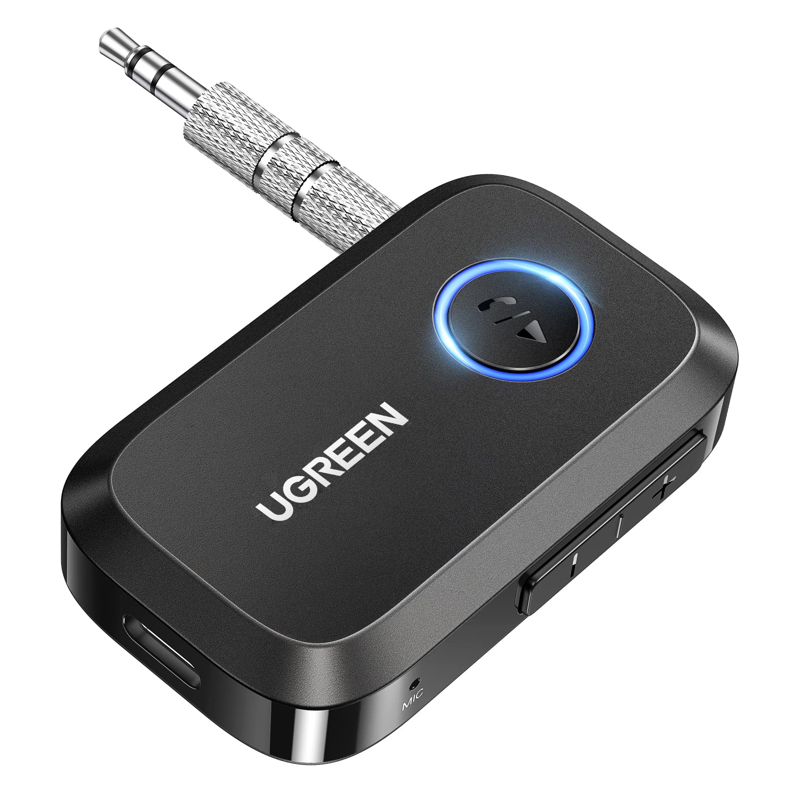 UGREEN 5.4 Aux Bluetooth Adapter, Noise Cancelling 3.5mm AUX Bluetooth Car Adapter, Wireless Audio Receiver for Home Stereo/Wired Speaker, 15H Battery Life