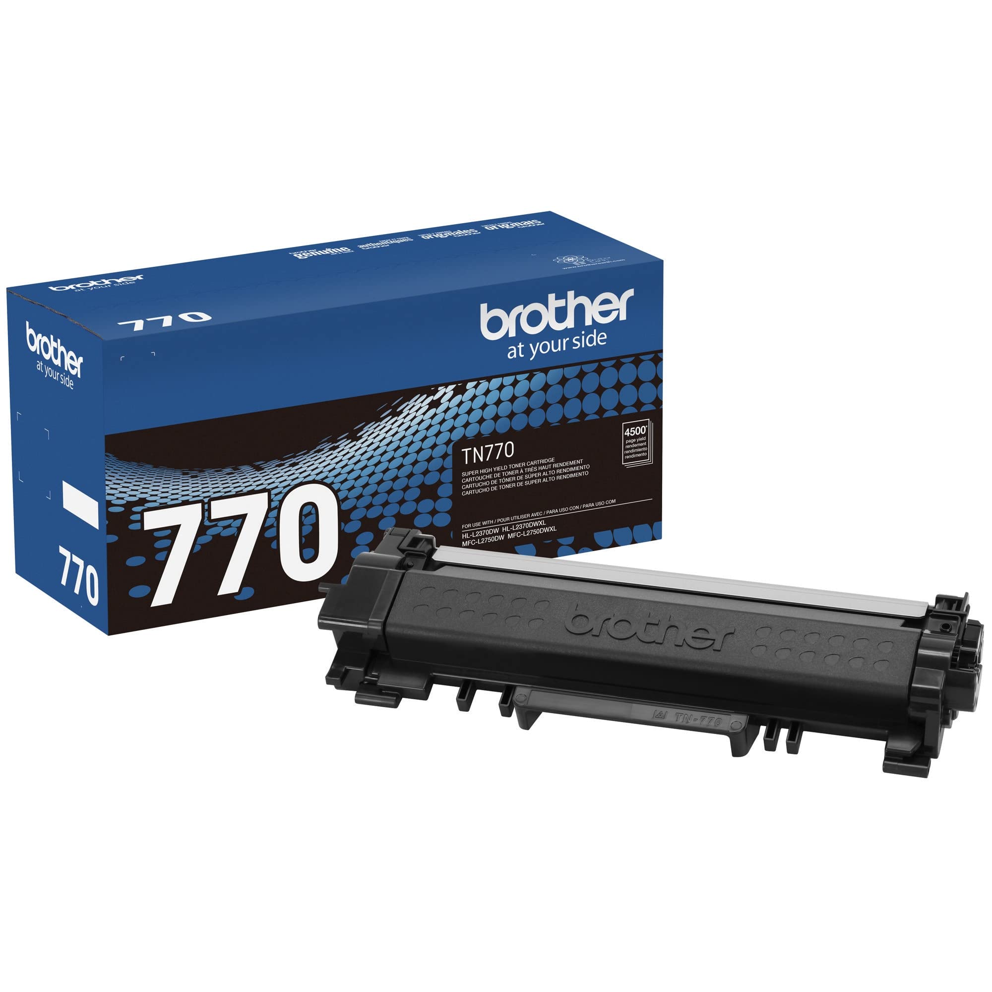 Brother TN-770 HL-L2370DW L2370DWXL MFC-L2750DW L2750DWXL Toner Cartridge (Black) in Retail Packaging