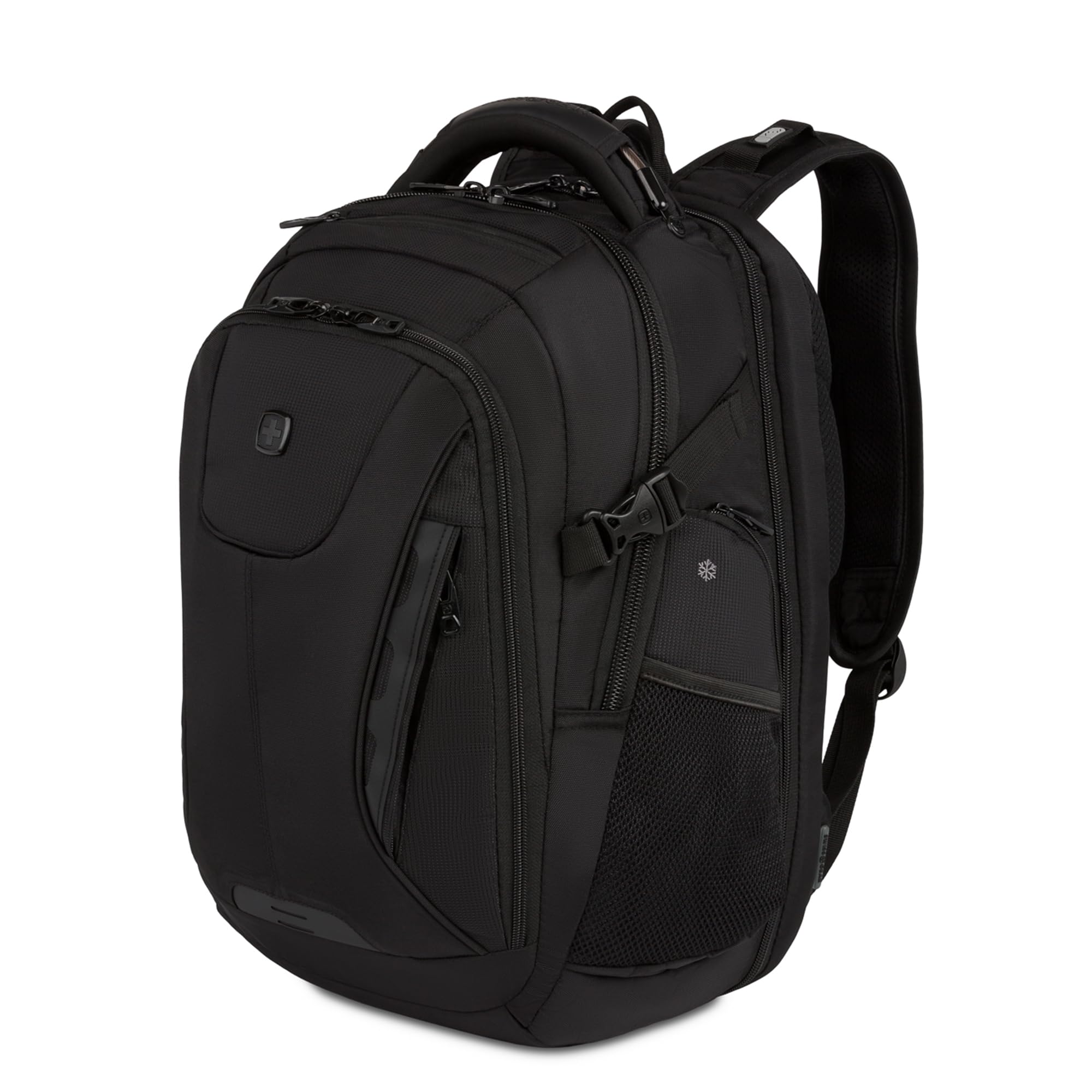 SwissGear Travel Tech Elite Laptop Backpack – Fits Laptops up to 16” – ScanSmart TSA-Friendly Backpack with USB Port, Shoe Compartment & Organizer Pockets – Black