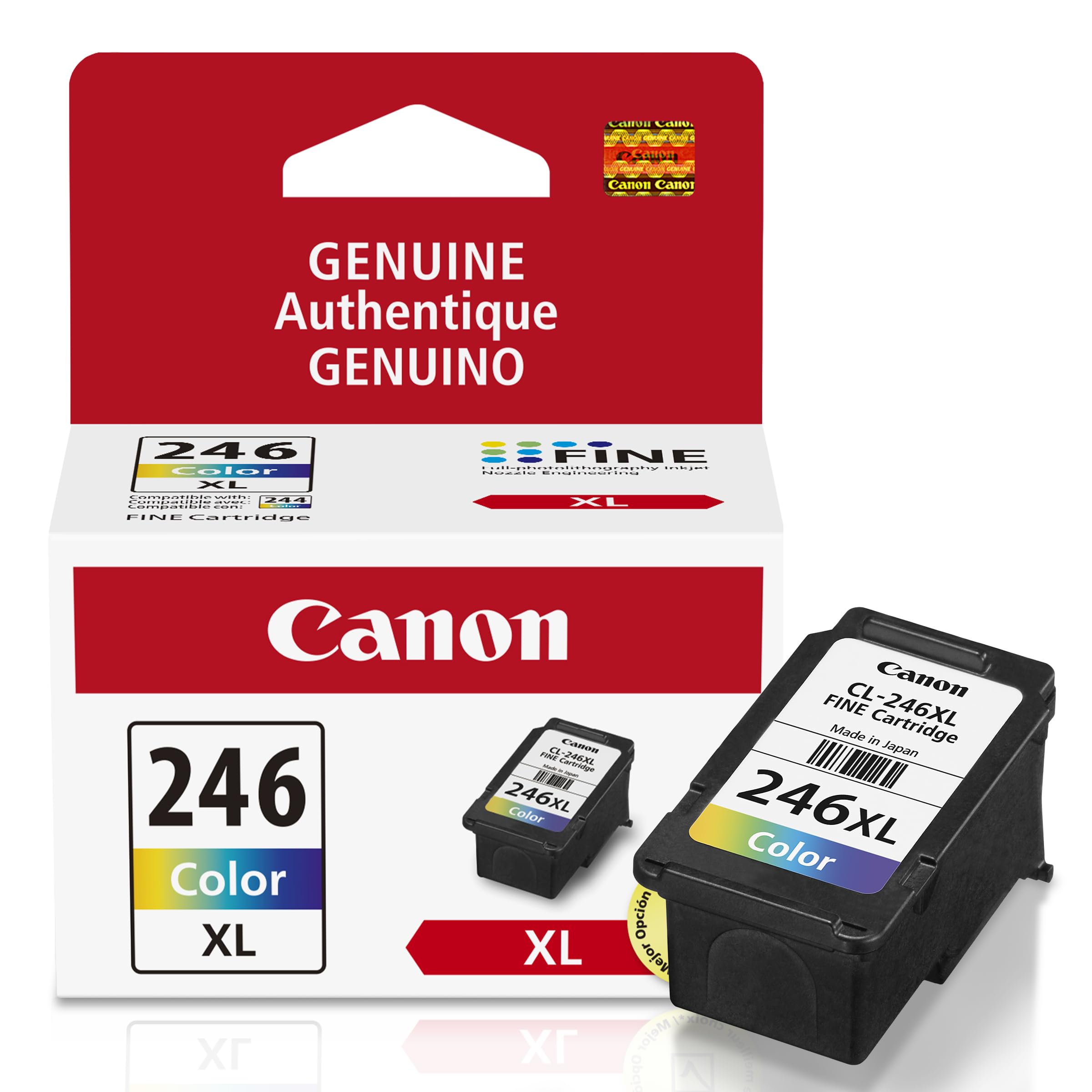 Canon CL-246 XL Genuine Color Ink Cartridge, Compatible with iP2820, MG2420/2924/2920/3020/2522/2525, MX492, TS3120/302/302a/202/202a/4520/3320