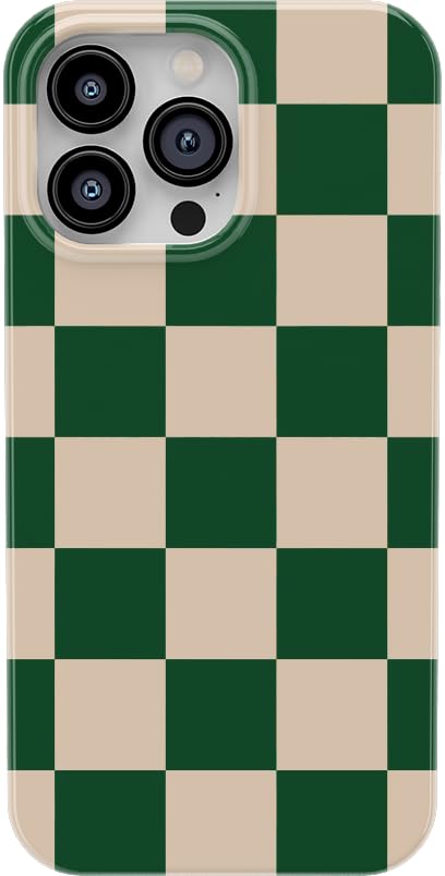 Casely iPhone 14 Pro Max Case | Fit Check | Green Checkerboard | Classic Ultra Slim Case Design | Compatible with MagSafe