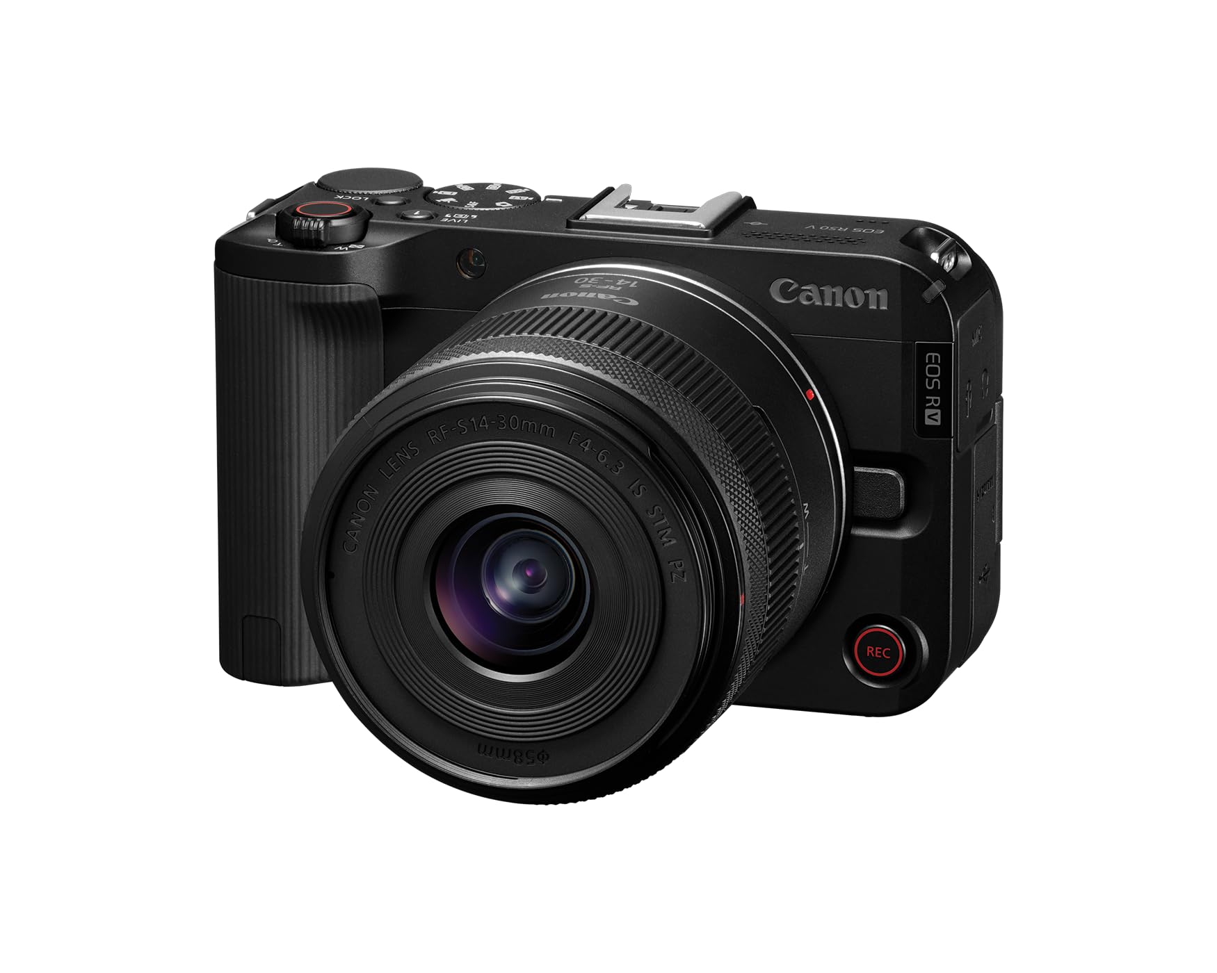 Canon EOS R50 V with RF-S14-30mm F4-6.3 is STM PZ Lens, APS-C Mirrorless Interchangeable Lens Hybrid Camera, Ultra-Wide Angle Zoom Lens, Vertical Video, Vlogging, Live-Streaming, Content Creation
