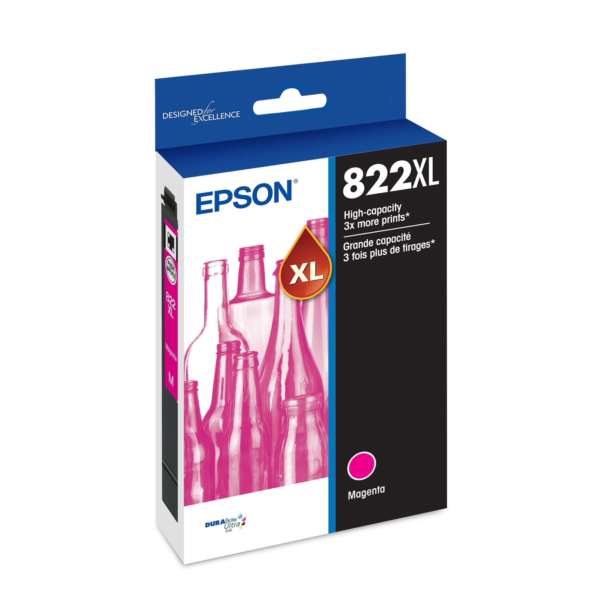 EPSON 822 DURABrite Ultra Ink High Capacity Magenta Cartridge (T822XL320-S) Works with WorkForce Pro WF-3820, WF-3823, WF-4820, WF-4830, WF-4833, WF-4834