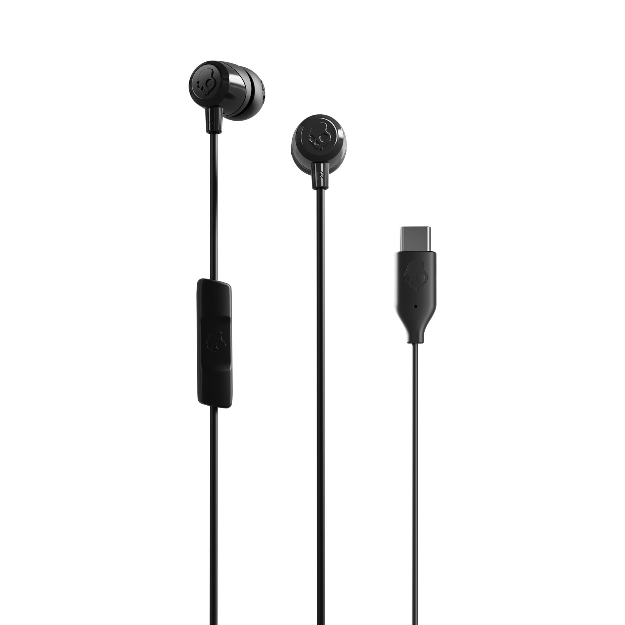 Skullcandy Jib USB-C Wired Earbuds with Noise Isolating Fit, Built-in Microphone Call and Track Control for iPhone Android, Ear Gel Sizes Included for Custom Fit - True Black