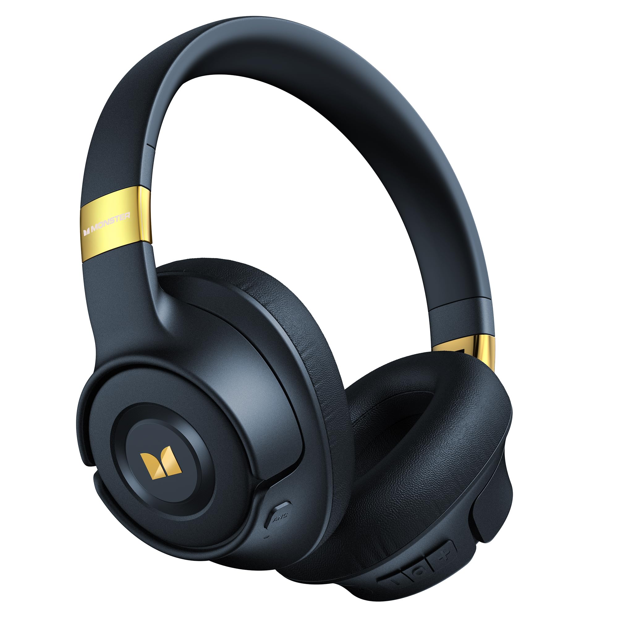 Monster Persona SE ANC Active Noise Cancelling Headphones, Over Ear Bluetooth Headphones Wireless, 60H Playtime, HiFi Stereo Audio, Deep Bass, Built-in Mic, Memory Foam Ear Cups for Home (Blue)