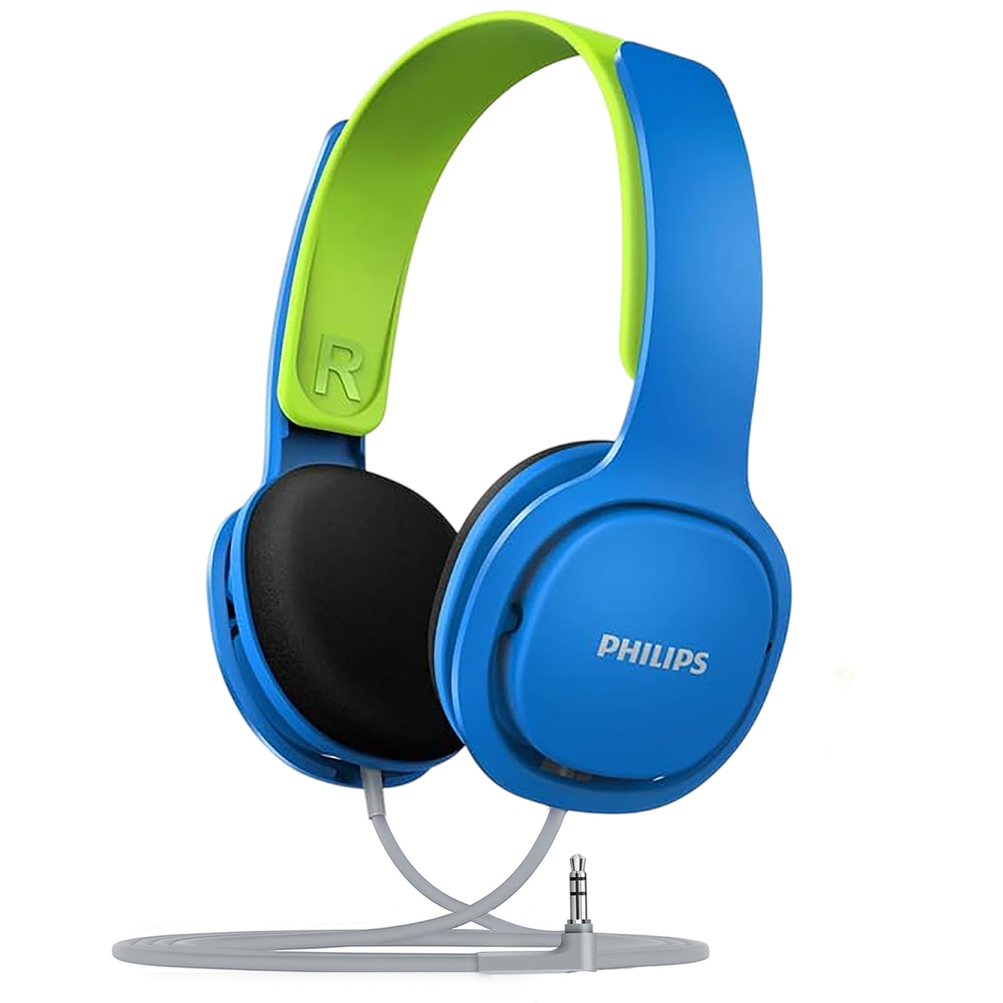 PHILIPS Kids Headphones with Cord, On-Ear Wired Headphones for Kids with Comfortable Fit & Clear Stereo Sound, 85dB Volume Limiter Headset for School/Tablet/iPad/Kindle, Ideal for Boys & Toddlers