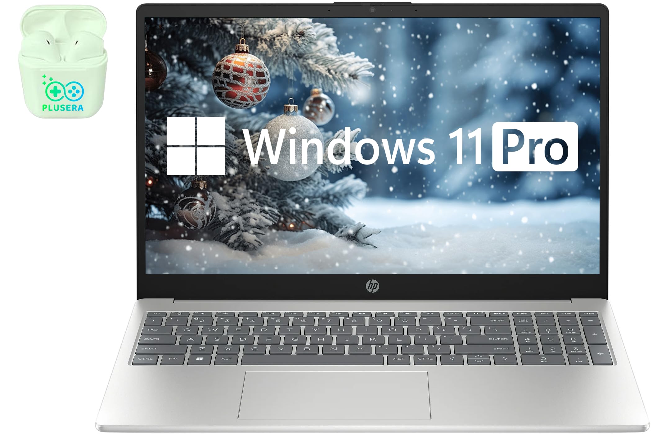 HP 15.6" FHD Business & Student Laptop Computer, 32GB RAM 1TB SSD, 10-Core Intel Core i5, Windows 11 Pro Laptop with Microsoft Office Home & Business Included, PLUSERA Earphones, Silver