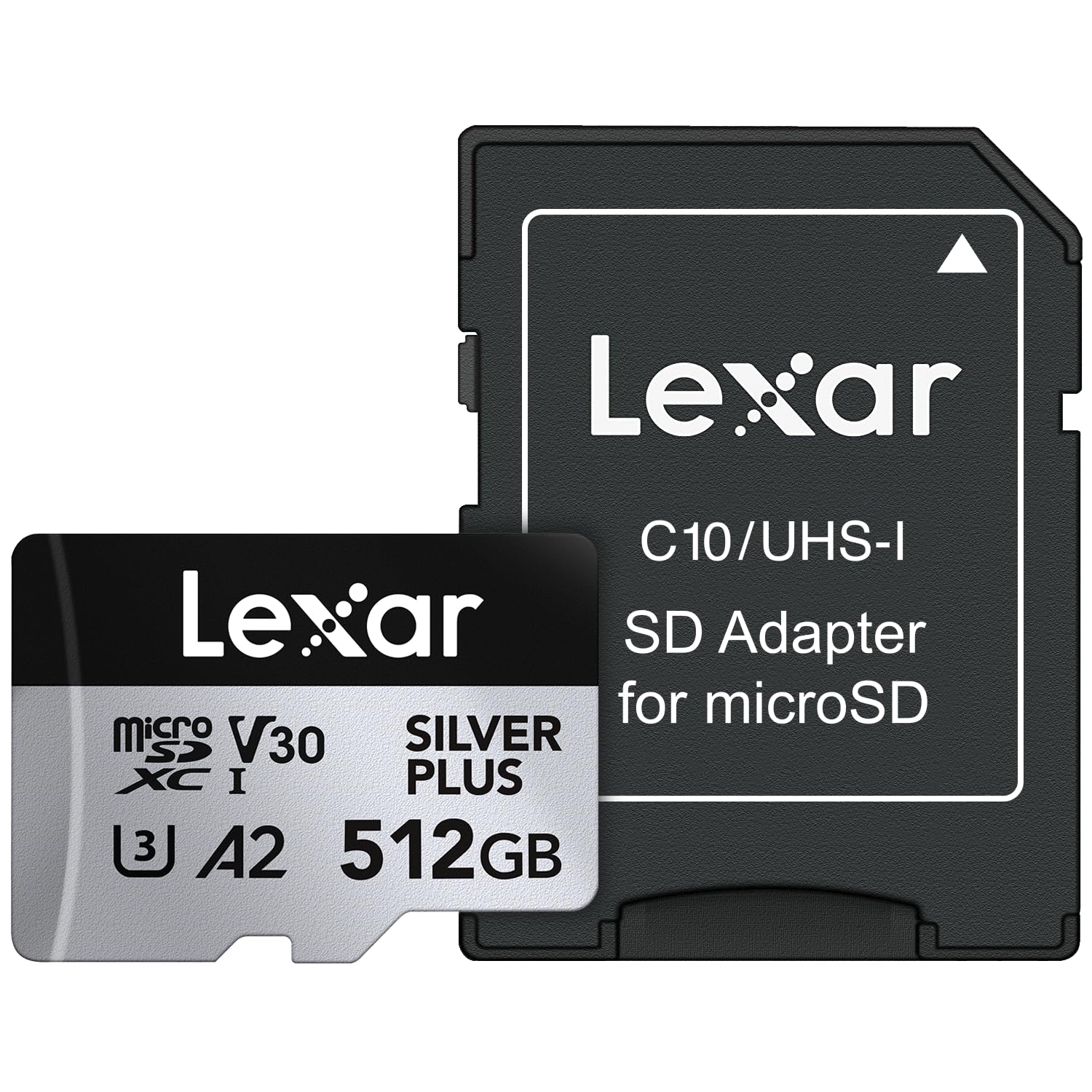 Lexar 512GB Professional Silver Plus Micro SD Card, UHS-I, C10, U3, V30, Full HD & 4K, Up to 205/150 MB/s microSDXC Memory Card, for Videographers, Gamers (LMSSIPL512G-BNANU)
