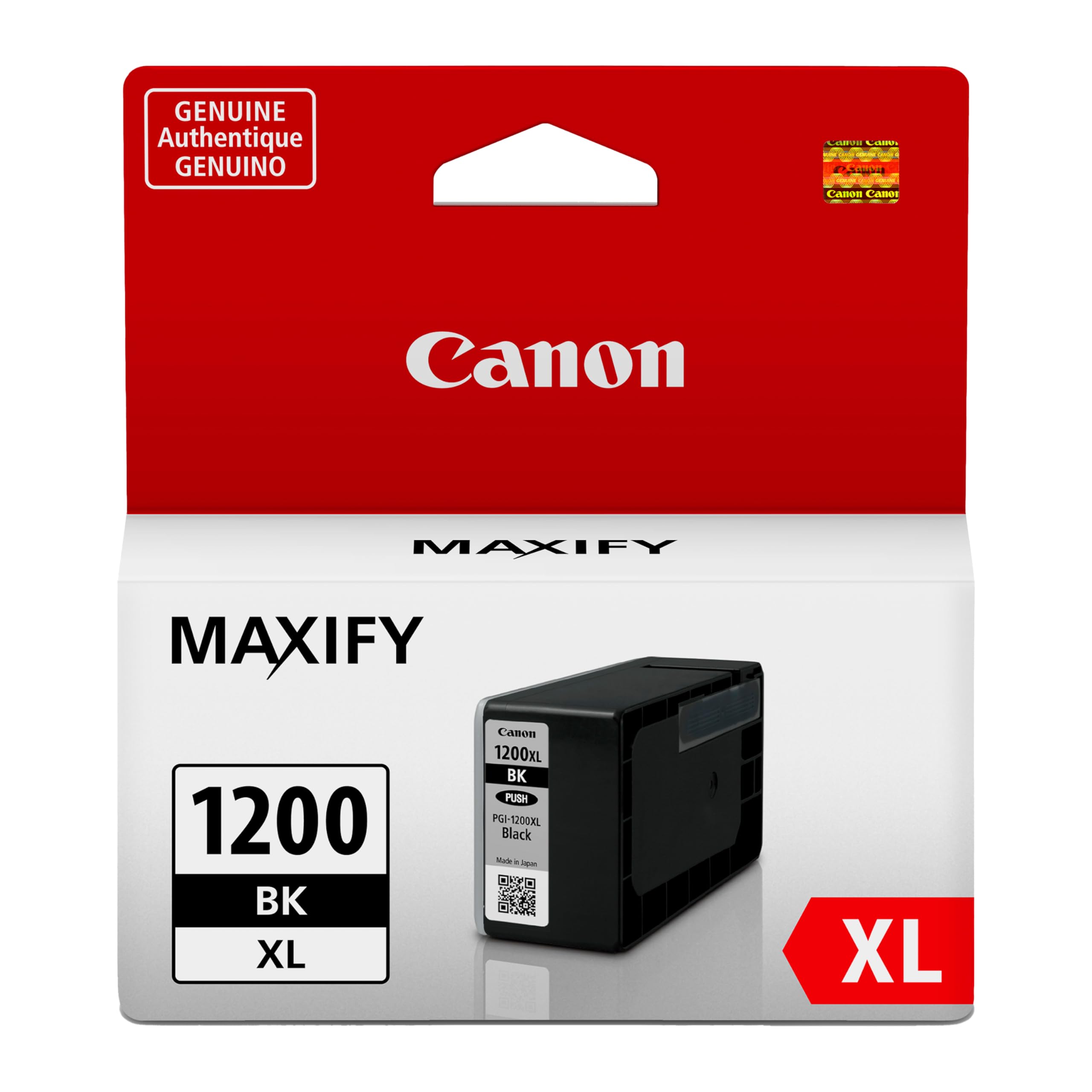 Canon PGI-1200XL Genuine Pigment Black Ink Tank, Compatible with MB2120, MB2720, B2020, MB2320 (Optional) Printers