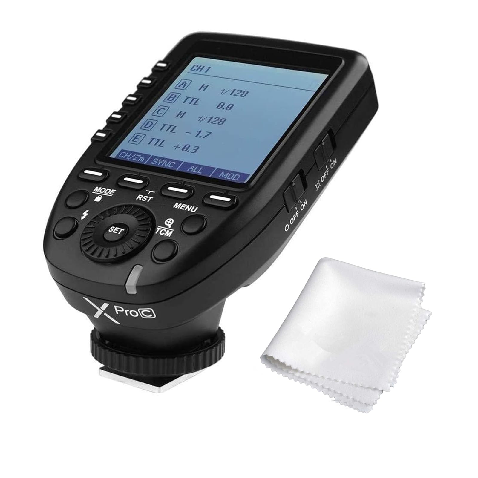 Godox Xpro-C TTL Wireless Flash Trigger for Canon 1/8000s HSS TTL-Convert-Manual Function Large Screen Slanted Design 5 Dedicated Group Buttons 11 Customizable Functions