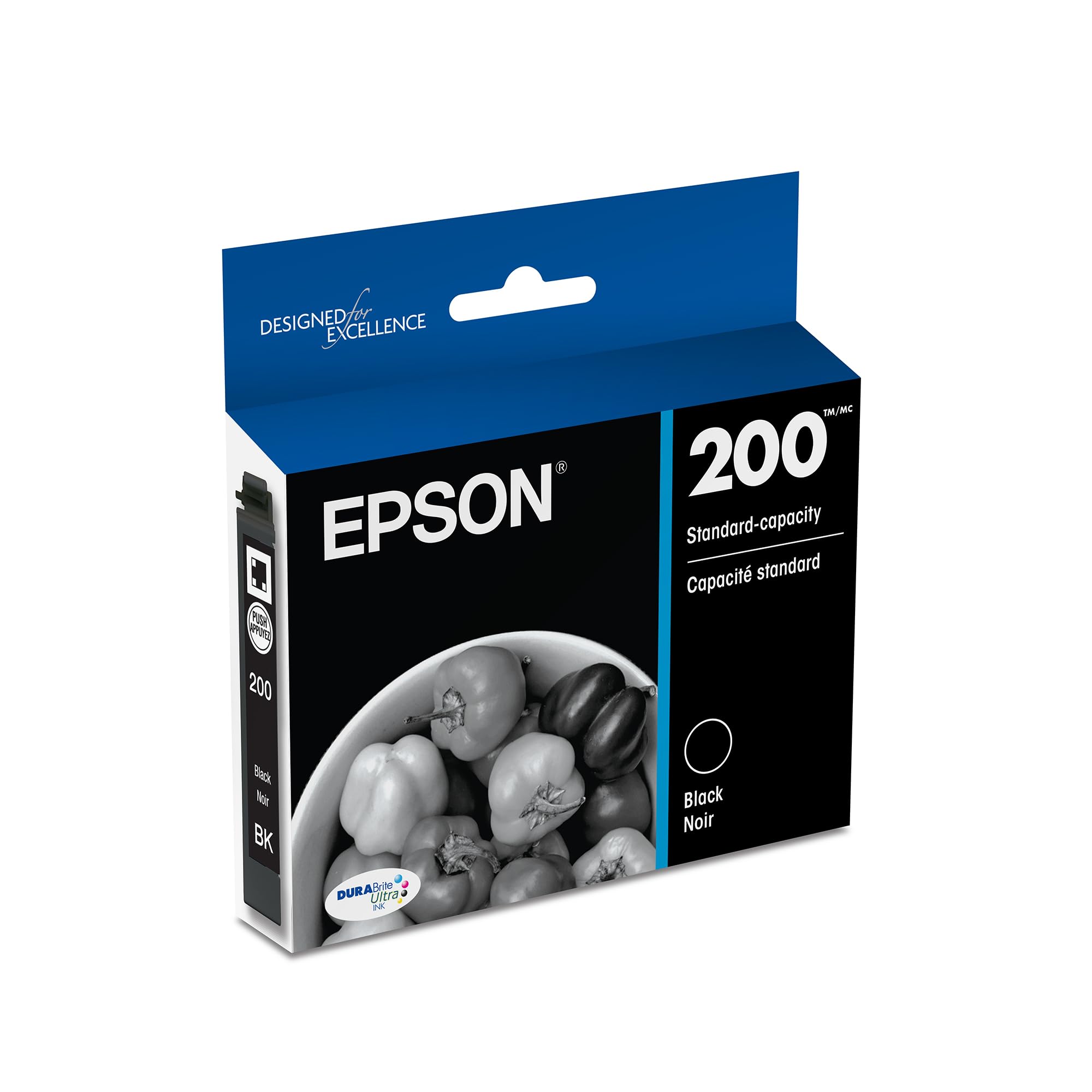 EPSON 200 DURABrite Ultra Ink Standard Capacity Black Cartridge (T200120-S) Works with WorkForce WF-2520, WF-2530, WF-2540, Expression XP-200, XP-300, XP-310, XP-400, XP-410