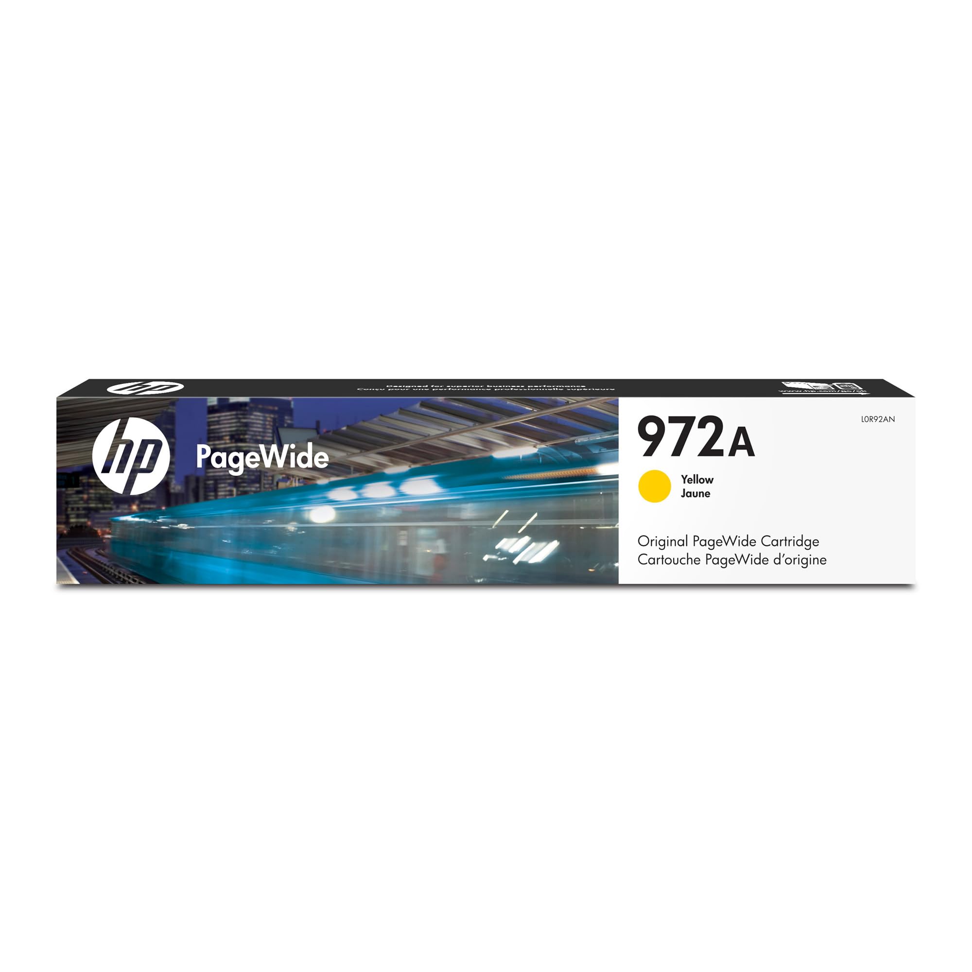 HP 972A PageWide Yellow Ink Cartridge for HP Printers | Works with Printer Series: 452, 477, 552dw, 577 | L0R92AN