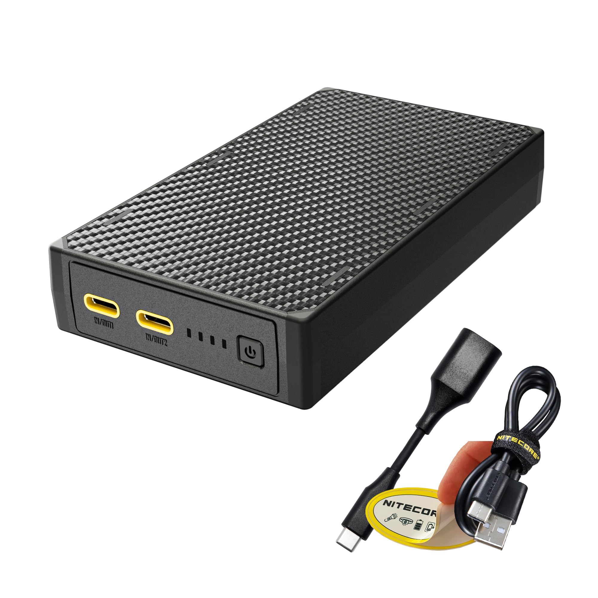 Nitecore NB20000 Gen 3 Power Bank, 20000mAh Fast Charging QC PD Compatible with iPhone, Samsung Galaxy and Tablets with Lumentac USB Charging Cable (Dual USB-C)