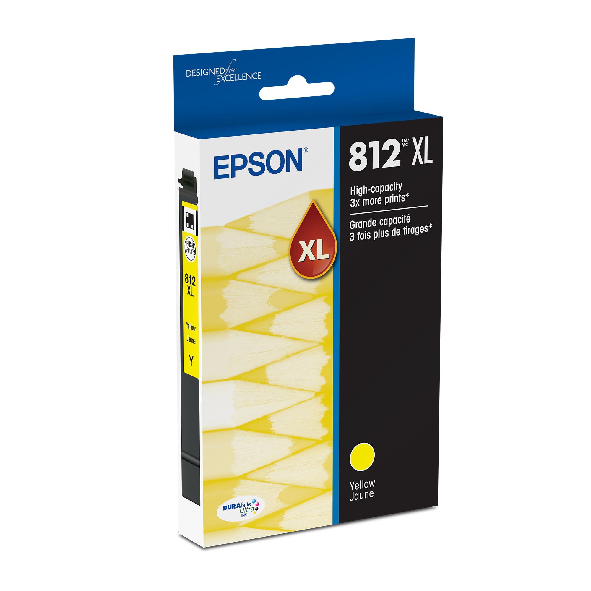 Epson 812 DURABrite Ultra Ink High Capacity Yellow Cartridge (T812XL420-S) Works with Workforce Pro WF-7310, WF-7820, WF-7840, Workforce EC-C7000