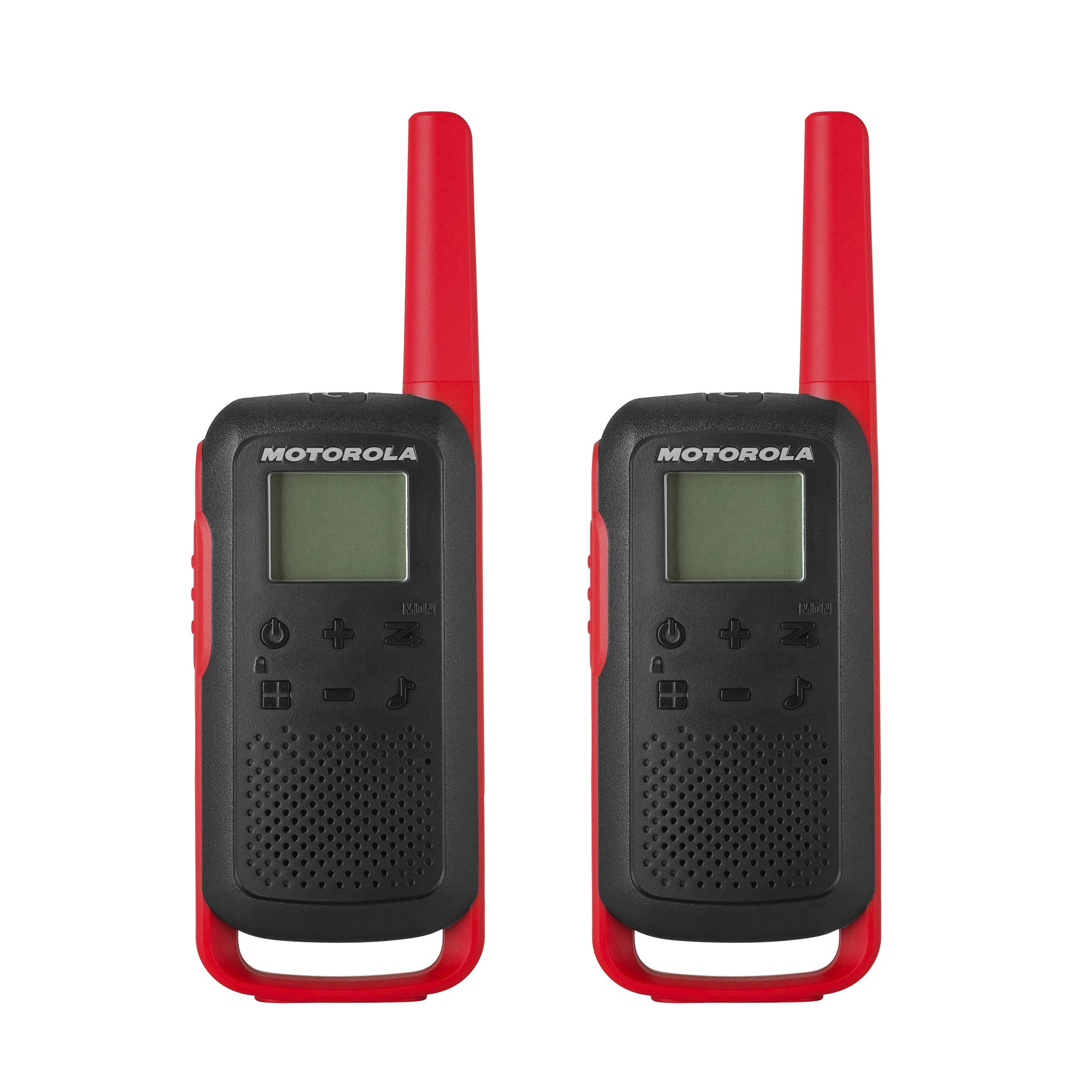 Motorola Solutions, Portable FRS, T210, Talkabout, Two-Way Radios, Rechargeable, 22 Channel, 20 Mile, Black W/Red, 2 Pack