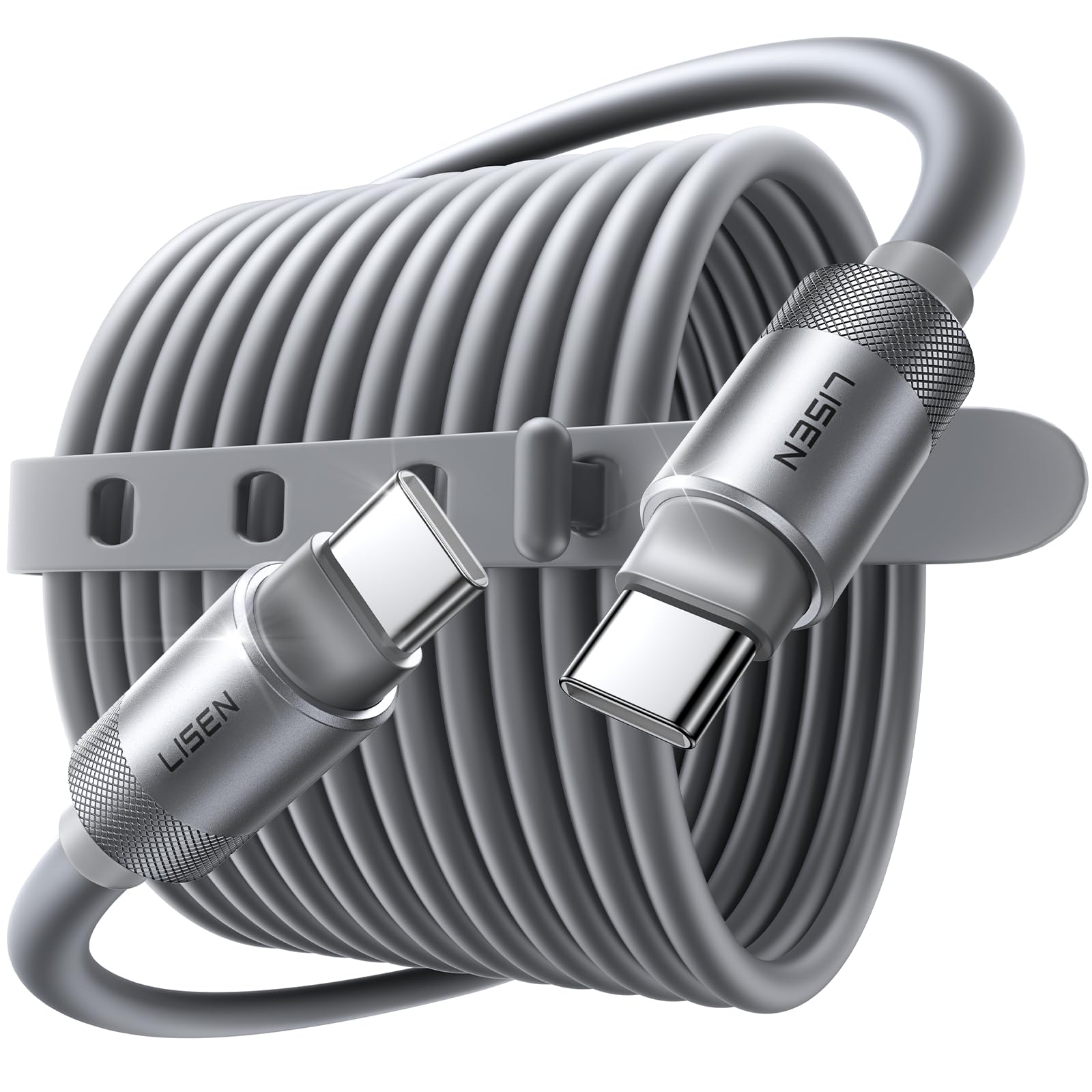 LISEN USB C Cable 10 FT, Chubby 100W Soft Silicone USB C to USB C Fast Charging Cable, USBC to USBC for iPhone 16 Pro Max Charger Cord, Samsung S25, iPhone 15, MacBook Pro/Air, Switch 2, iPad Air 17