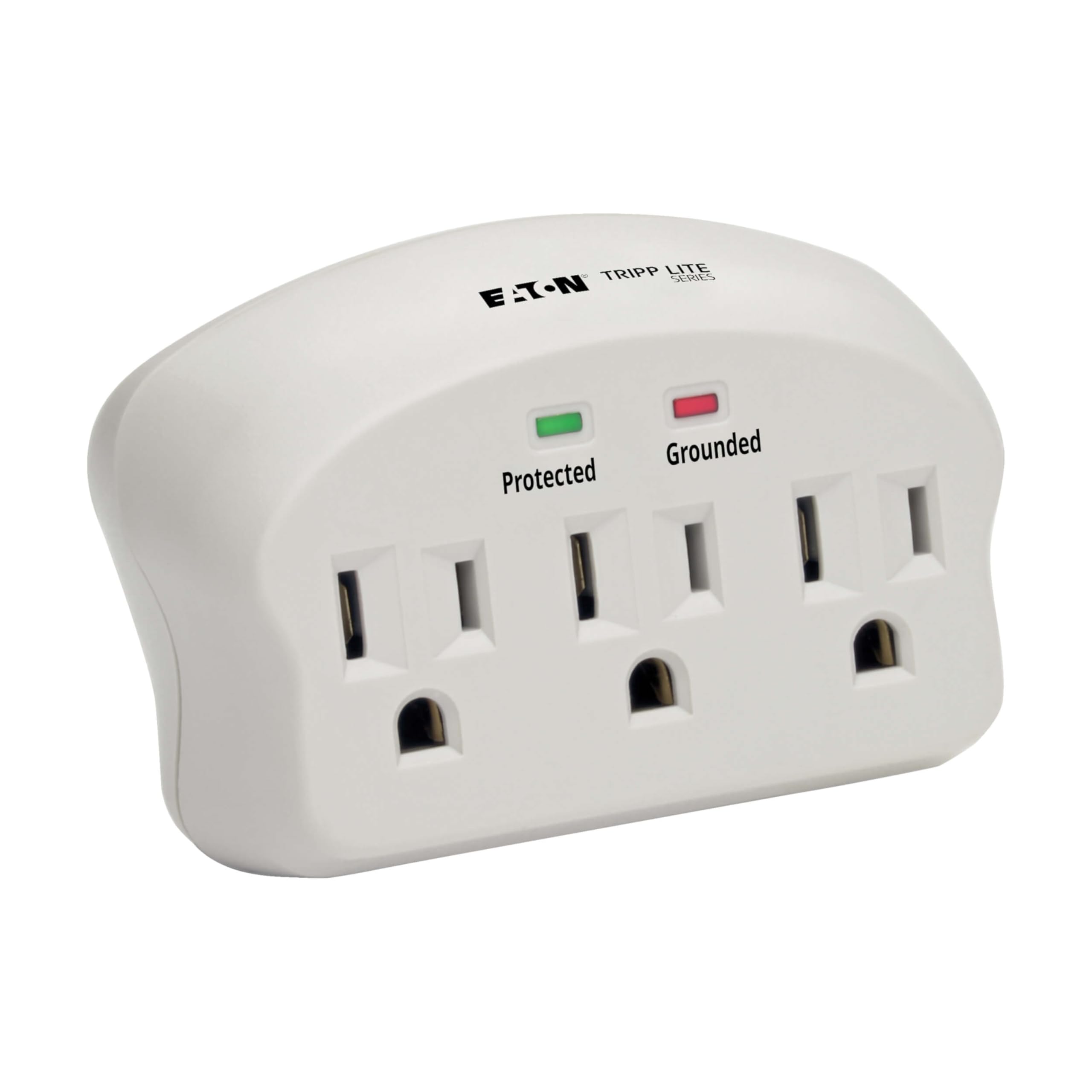 Tripp Lite 3 Outlet Portable Surge Protector Power Strip, Direct Plug In, $5,000 INSURANCE (SK3-0), Apple, Grey