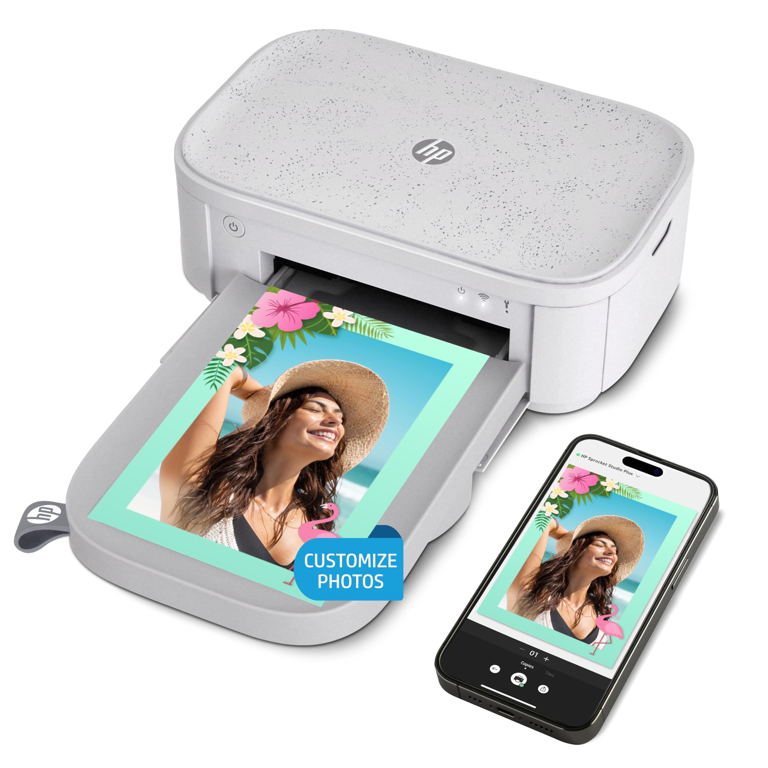 HP Sprocket Studio Plus 4x6" Wireless Instant Photo Printer – Wi-Fi, Premium Dye Sublimation, Compact - Prints Vibrant Color Pictures from iOS & Android Devices - Editing App for Fun, Creative Photos