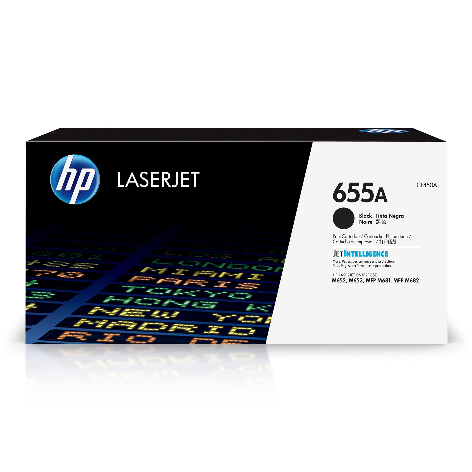 HP 655A Black Toner Cartridge | Works with HP Color LaserJet Enterprise M652, M653, HP Color LaserJet Enterprise MFP M681, M682 Series | CF450A