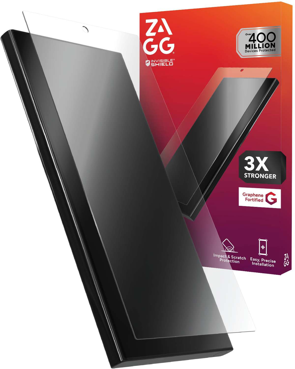 ZAGG Glass+ Samsung Galaxy S25 Ultra Screen Protector – Extreme Impact & Shatter Protection, Scratch-Resistant, Smudge-Resistant, Fingerprint Scanner Compatible, InvisibleShield, Easy Installation