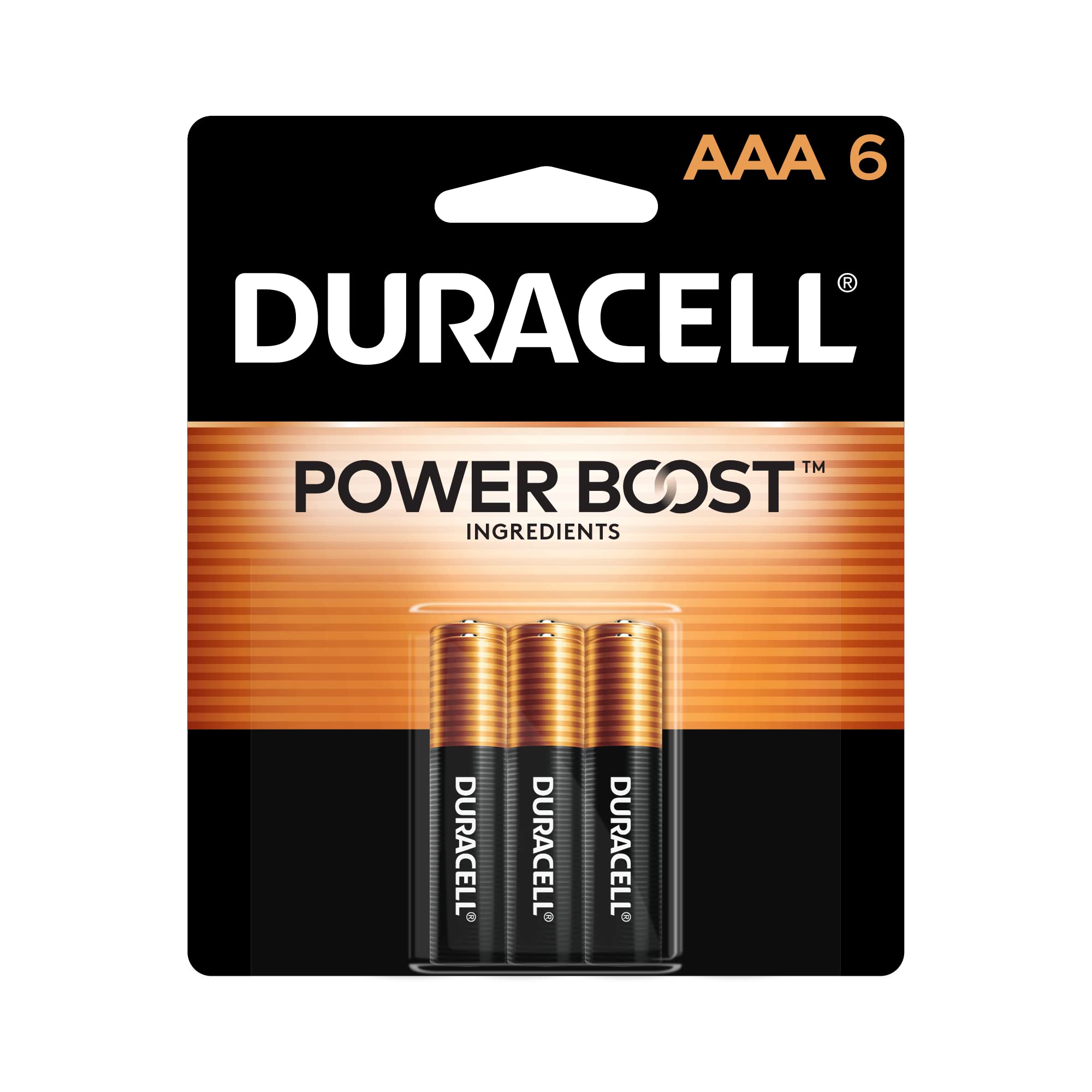 Duracell Coppertop AAA Batteries with Power Boost Ingredients, Triple A Batteries, 6 Count (Pack of 1) for Household and Office Devices, Alkaline AAA Battery