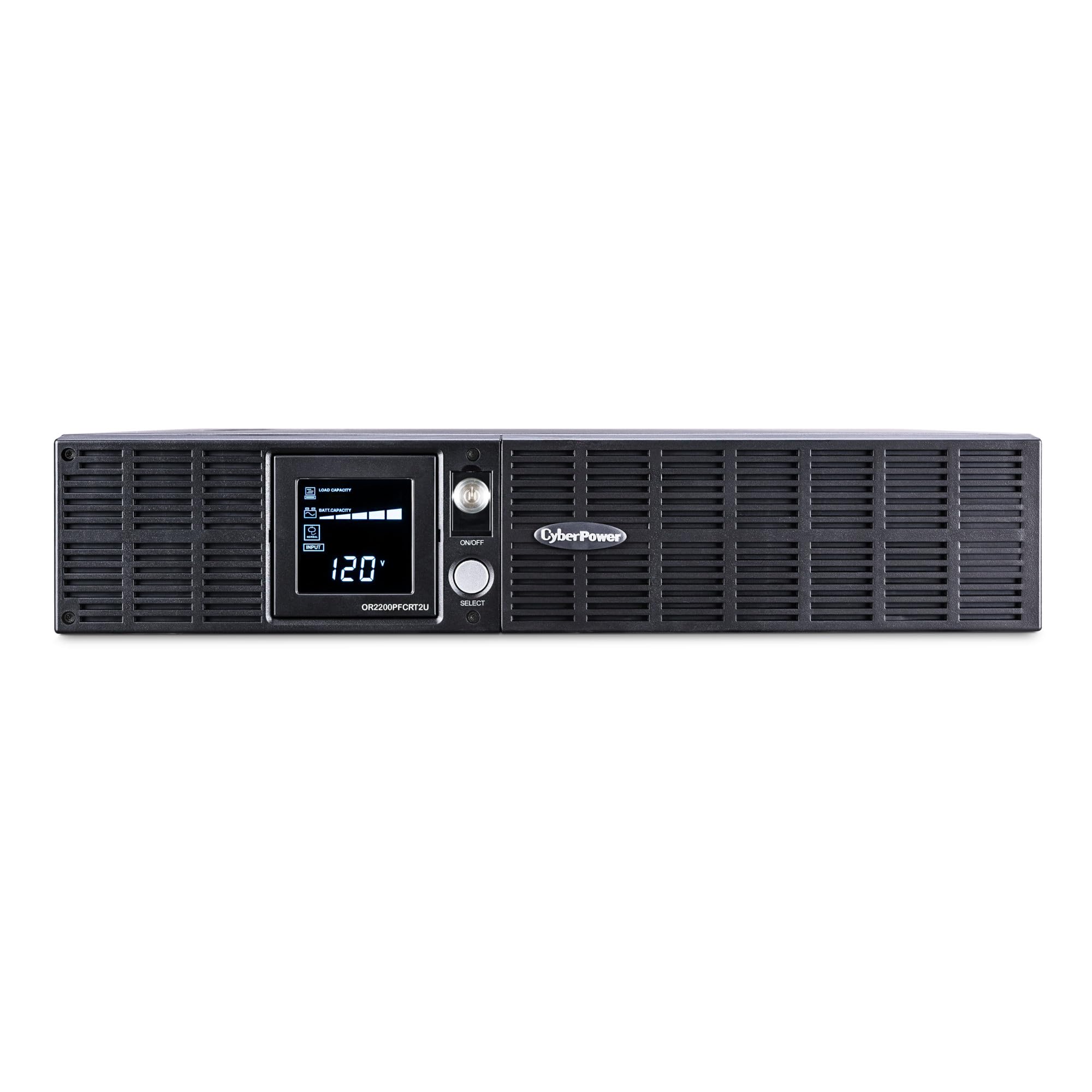 CyberPower OR2200PFCRT2U PFC Sinewave UPS Battery Backup and Surge Protector, 2000VA/1540W, 8 Outlets, AVR, 2U Rack/Tower, UL Certified