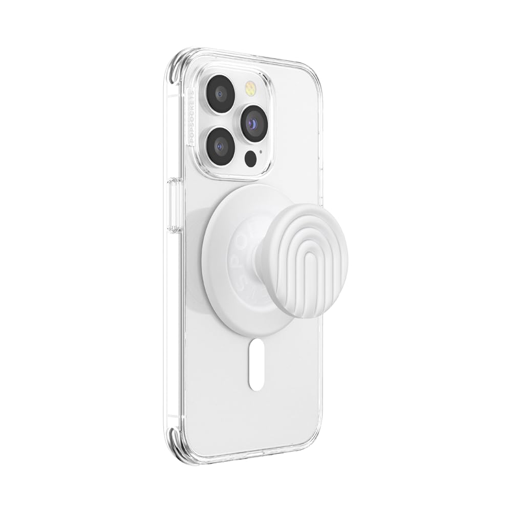 PopSockets Phone Grip for MagSafe with Kickstand, Magnetic Stand, Swappable Top, Secure Hold for iPhone MagSafe Cases, Phone & Tablet Grip, Cute PopSockets - PopOut Curves Coconut Crème