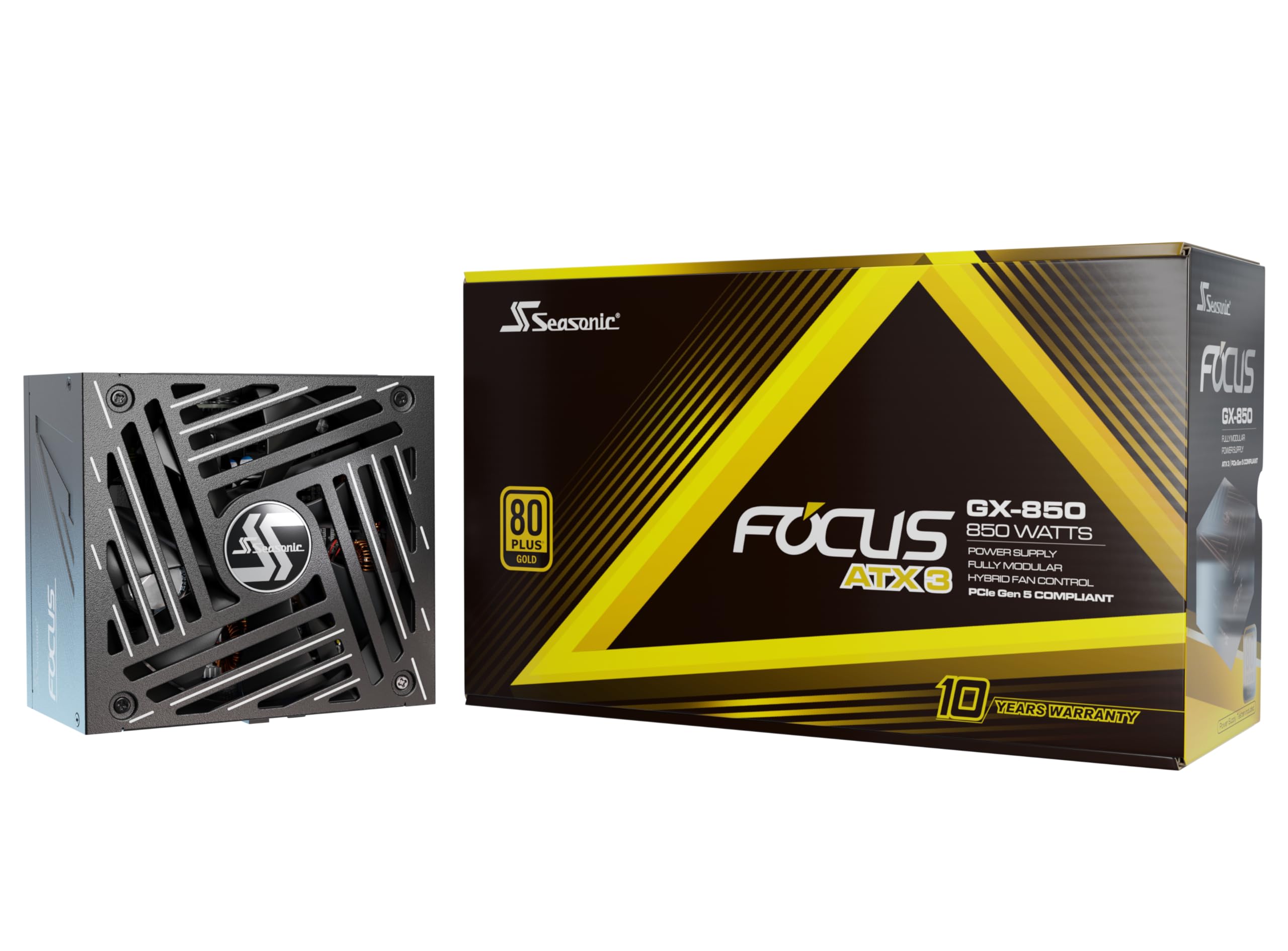 Seasonic Focus V4 GX-850 (ATX3) - 850W - 80+ Gold - ATX 3.0 & PCIe 5.1 Ready -Full-Modular -ATX Form Factor - Premium Japanese Capacitor -10 Year Warranty -Nvidia RTX 30/40 Super & AMD GPU Compatible