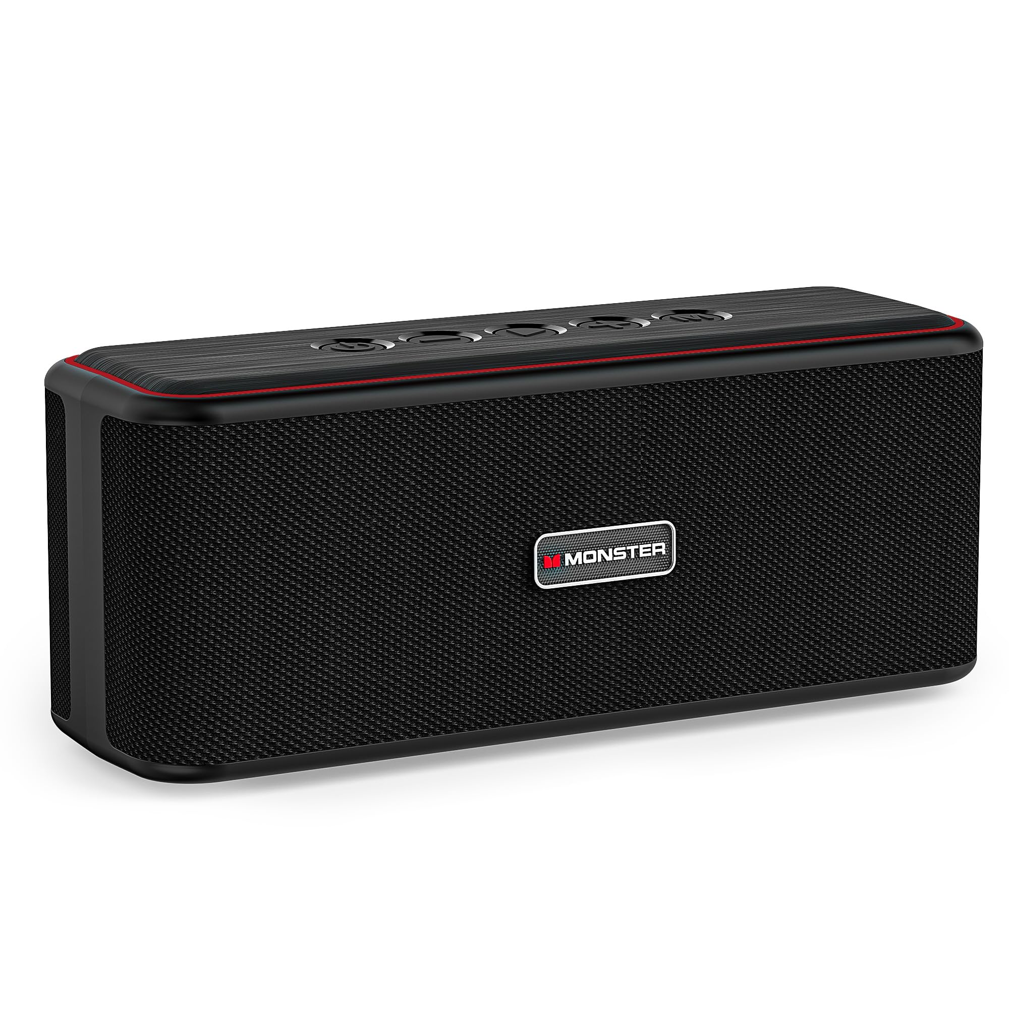 Monster Shock Plus Bluetooth Speaker, Portable Speaker with 30W Loud Stereo Sound, Bluetooth 5.4, TWS Pairing, 15H Playtime, Support AUX/TF Card, IPX6 Waterproof Wireless Speakers for Home, Outdoor