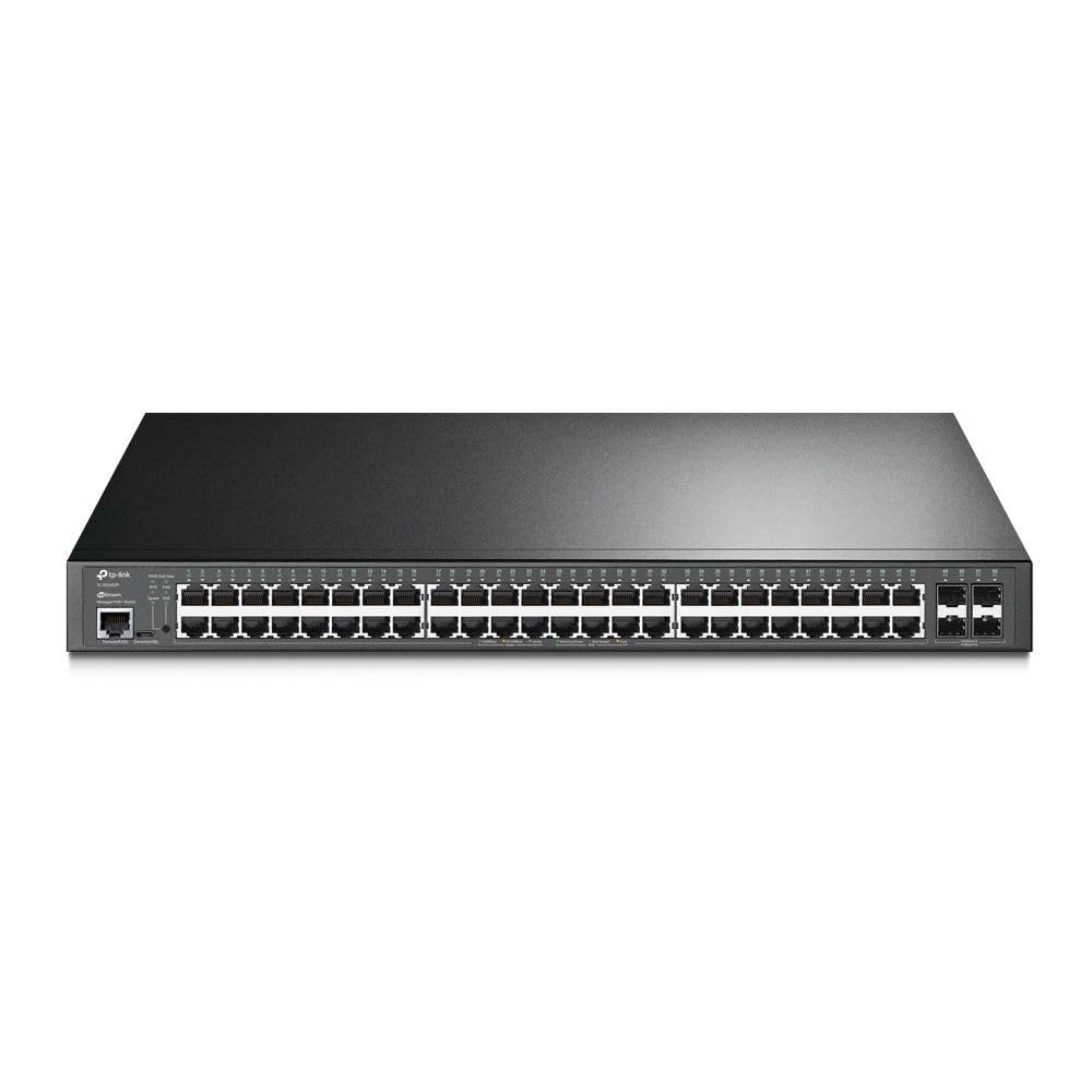 TP-Link TL-SG3452P | 48 Port Gigabit L2+ Managed PoE Switch | 48 PoE+ Port @384W, 4 x SFP Slots | PoE Auto Recovery | Omada SDN Integrated | IPv6 | Static Routing | Limited Lifetime Protection