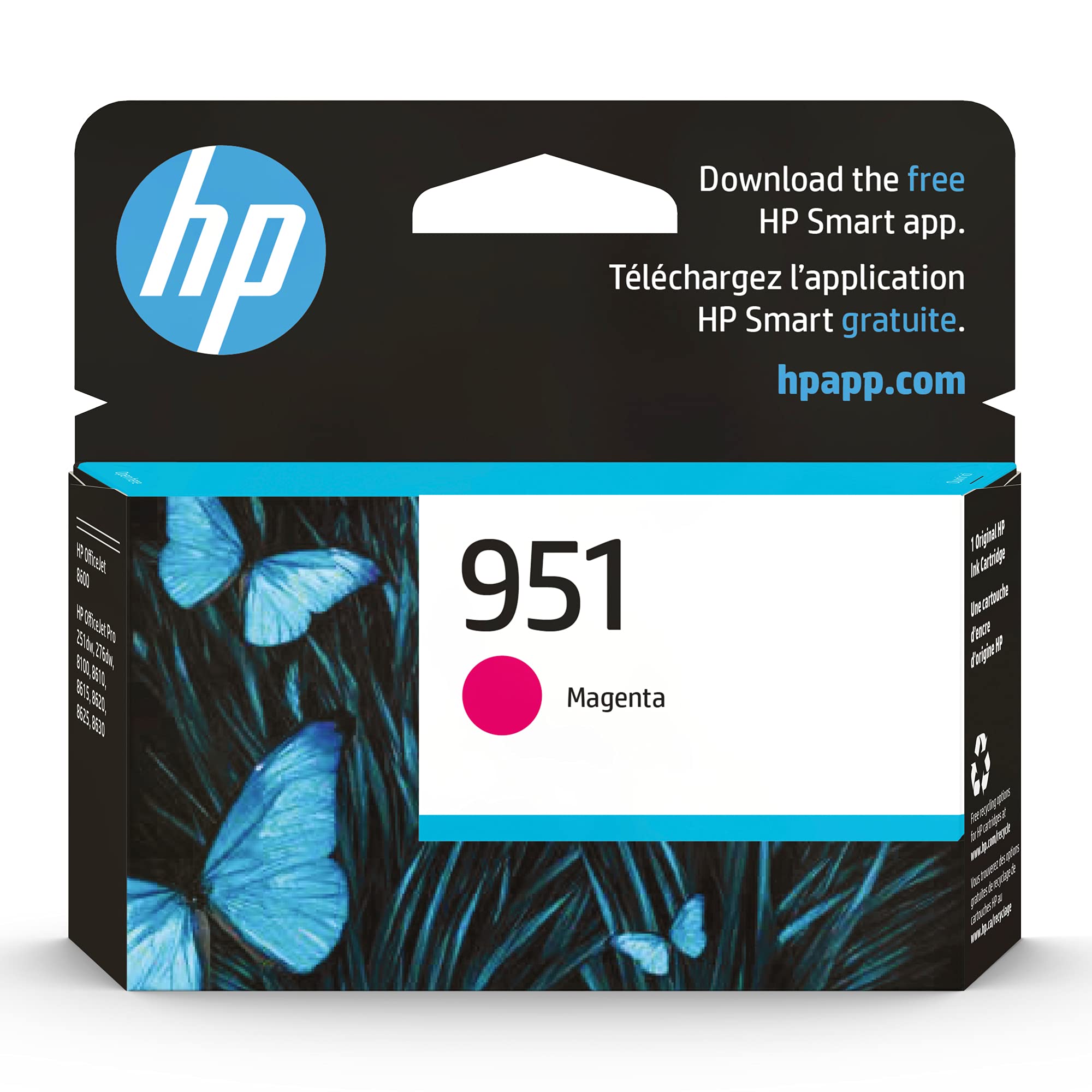 HP 951 Magenta Ink Cartridge | Works with HP OfficeJet 8600, HP OfficeJet Pro 251dw, 276dw, 8100, 8610, 8620, 8630 Series | Eligible for Instant Ink | CN051AN