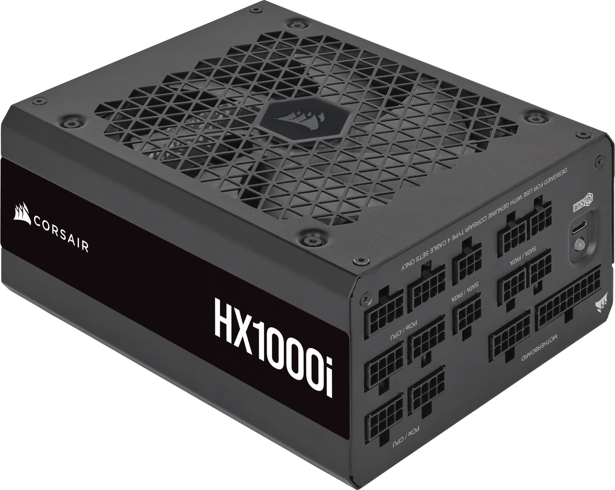 Corsair HX1000i Fully Modular Ultra-Low Noise ATX Power Supply - ATX 3.1 & PCIe 5.1 Compliant - Fluid Dynamic Bearing Fan - CORSAIR iCUE Software Compatible - 80 Plus Platinum Efficiency - Black