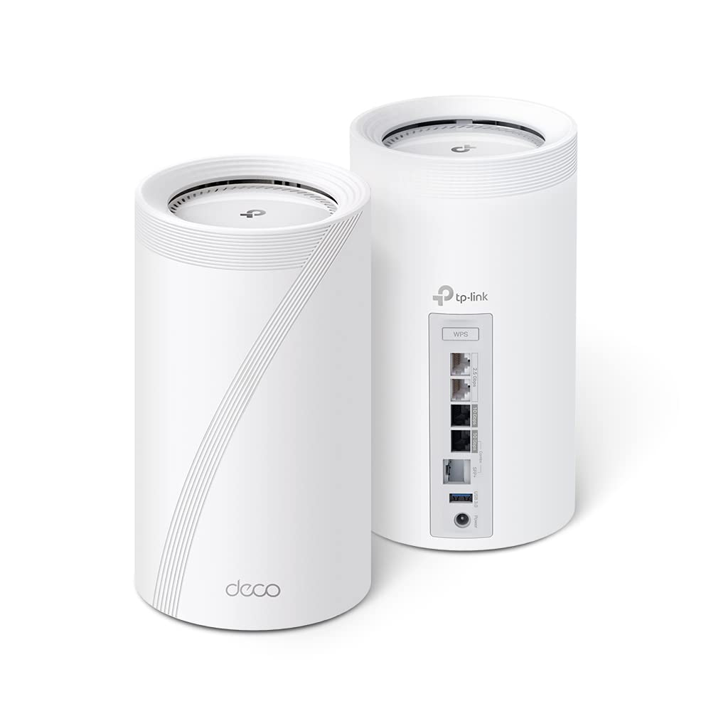 TP-Link Deco BE95 BE33000 Quad-Band WiFi 7 Mesh System - for Whole Home Coverage up to 7800 Sq.Ft w/AI-Driven Smart Antennas, 10G Multi-Gig Ethernet Ports, Replaces Router and Extender (2-Pack)