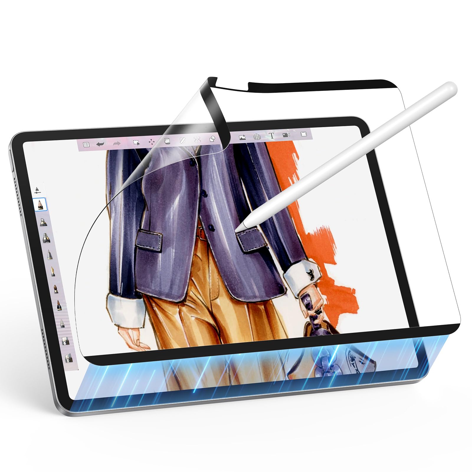 ESR Paper-Feel Magnetic Screen Protector for iPad Air 11 Inch M3/M2 (7th/6th Gen, 2025/2024), Write and Draw Like on Paper, Detachable and Reusable, Compatible with Tempered Film, Matte, Anti-Glare