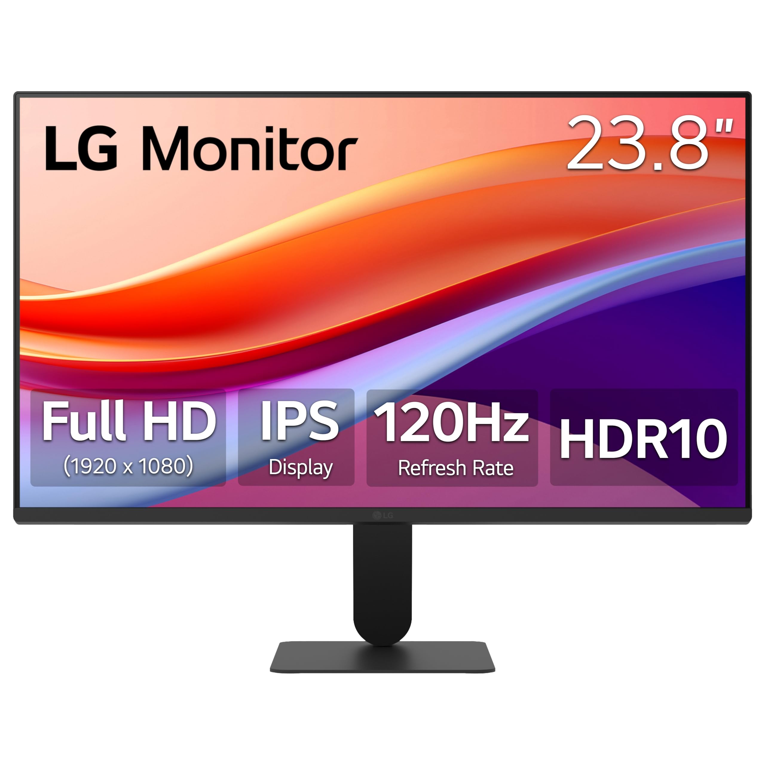 LG 24U411A-B 24-inch Full HD (1920 x 1080) IPS Computer Monitor, 120Hz, HDR10, Reader Mode, Flicker Safe, HDMI, Slim Stand Base, Black