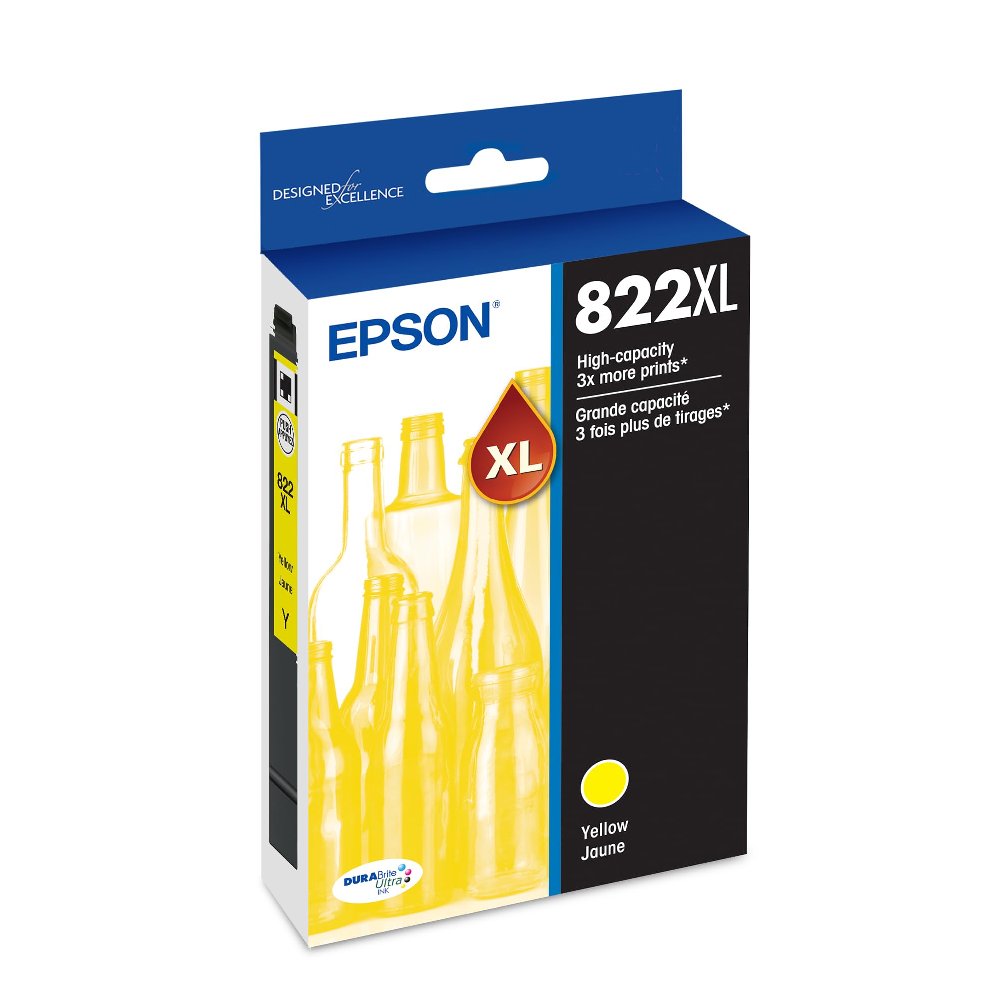 EPSON 822 DURABrite Ultra Ink High Capacity Yellow Cartridge (T822XL420-S) Works with WorkForce Pro WF-3820, WF-3823, WF-4820, WF-4830, WF-4833, WF-4834