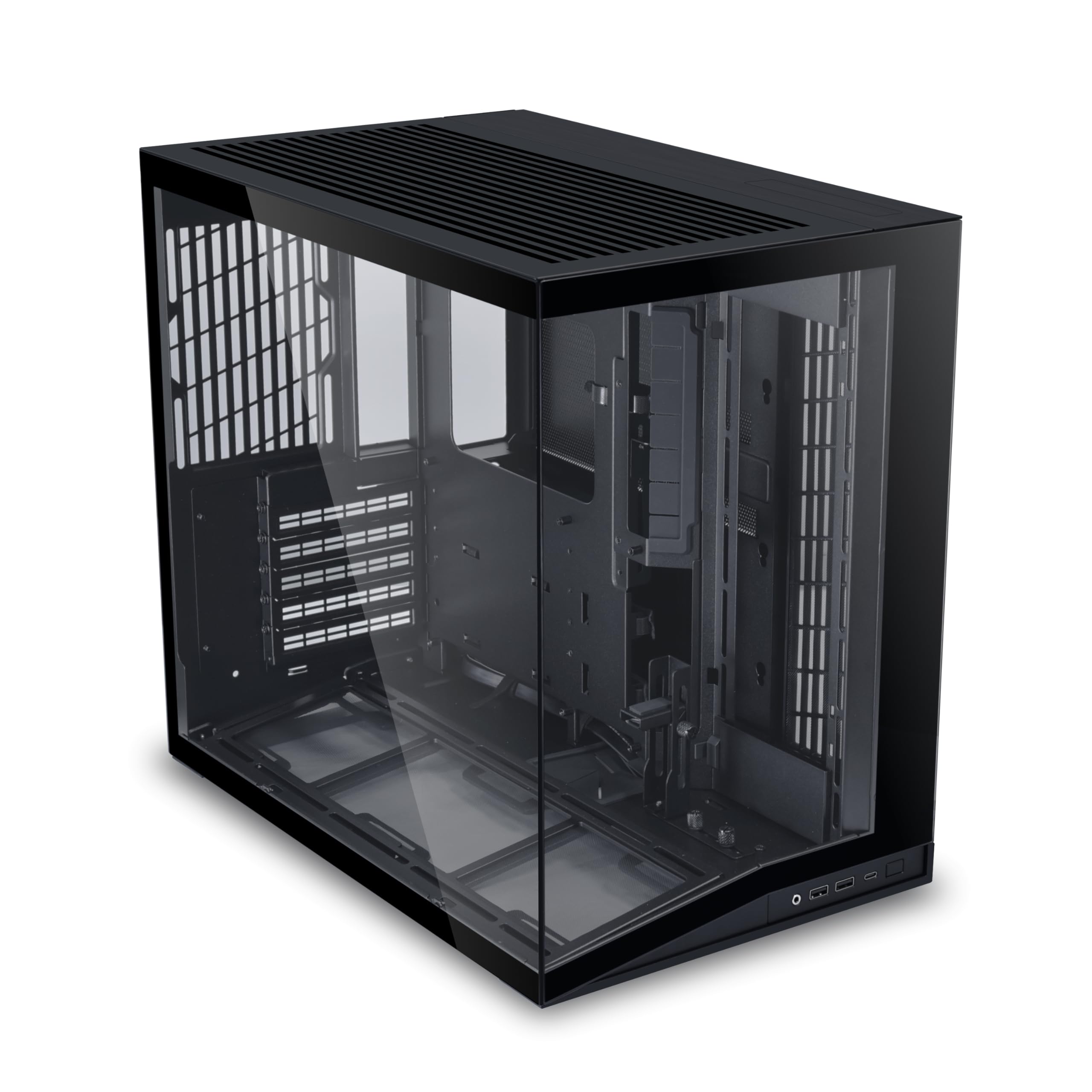 LIAN LI O11D MINI V2 | Compact ATX Mid-Tower Airflow Computer Case | Panoramic View | Fully Ventilated Airflow | Adjustable I/O | Pillar-Less | Cable Management | Black (O11DMIV2X)