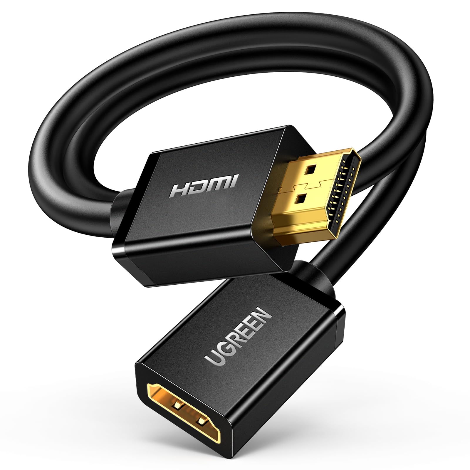 UGREEN HDMI Extension Cable 4K HDMI Extender 1.5FT Male to Female Adapter Cord Compatible with Roku TV Stick PS5 PS4 Xbox Laptop PC Nintendo Switch 2 Blu Ray Player Google Chromecast Wii U HDTV
