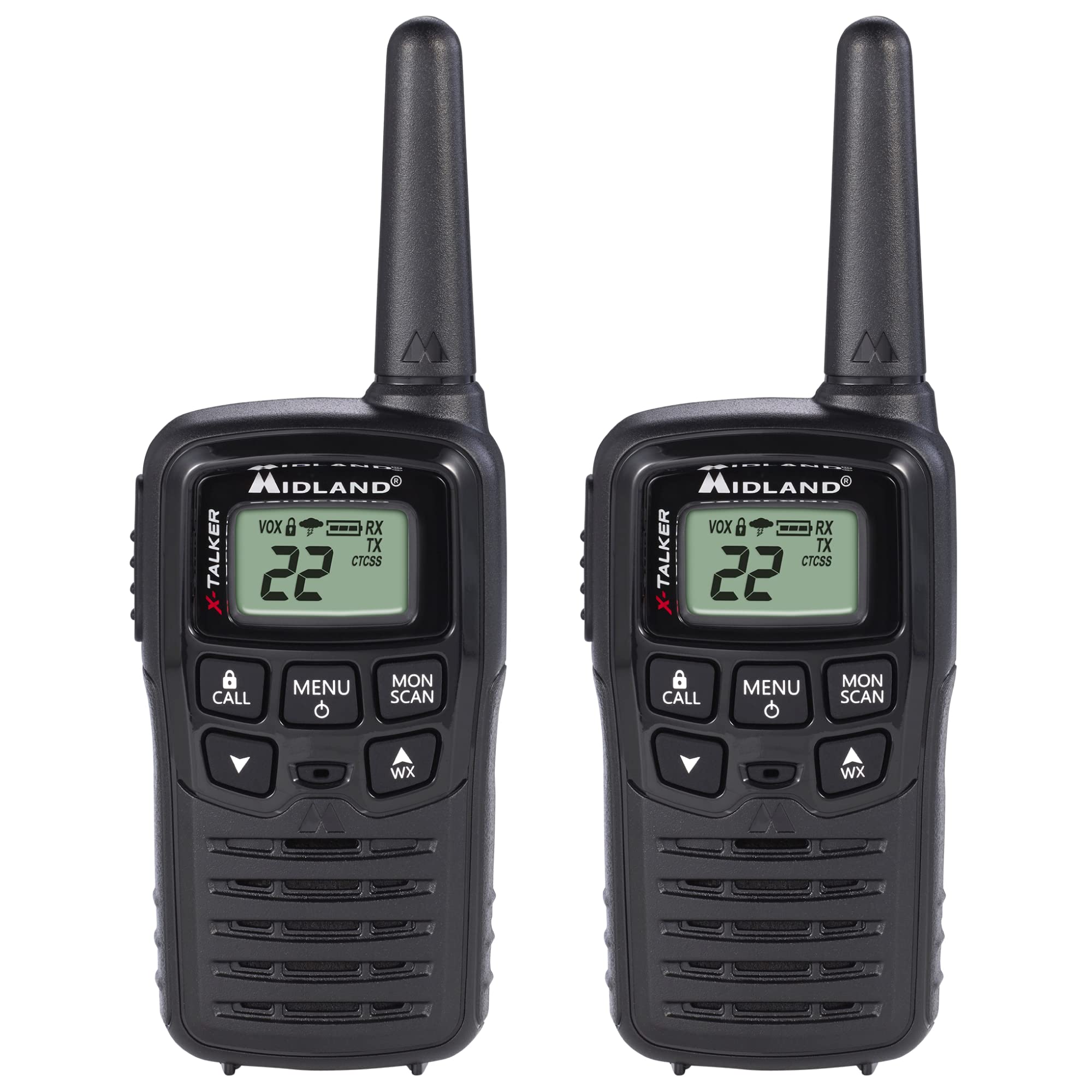Midland® T10 X-TALKER Two-Way Radios - 22 Channels - Long Range Walkie-Talkies, 38 Privacy Codes - Best Family Camping Radio - 2 Pack