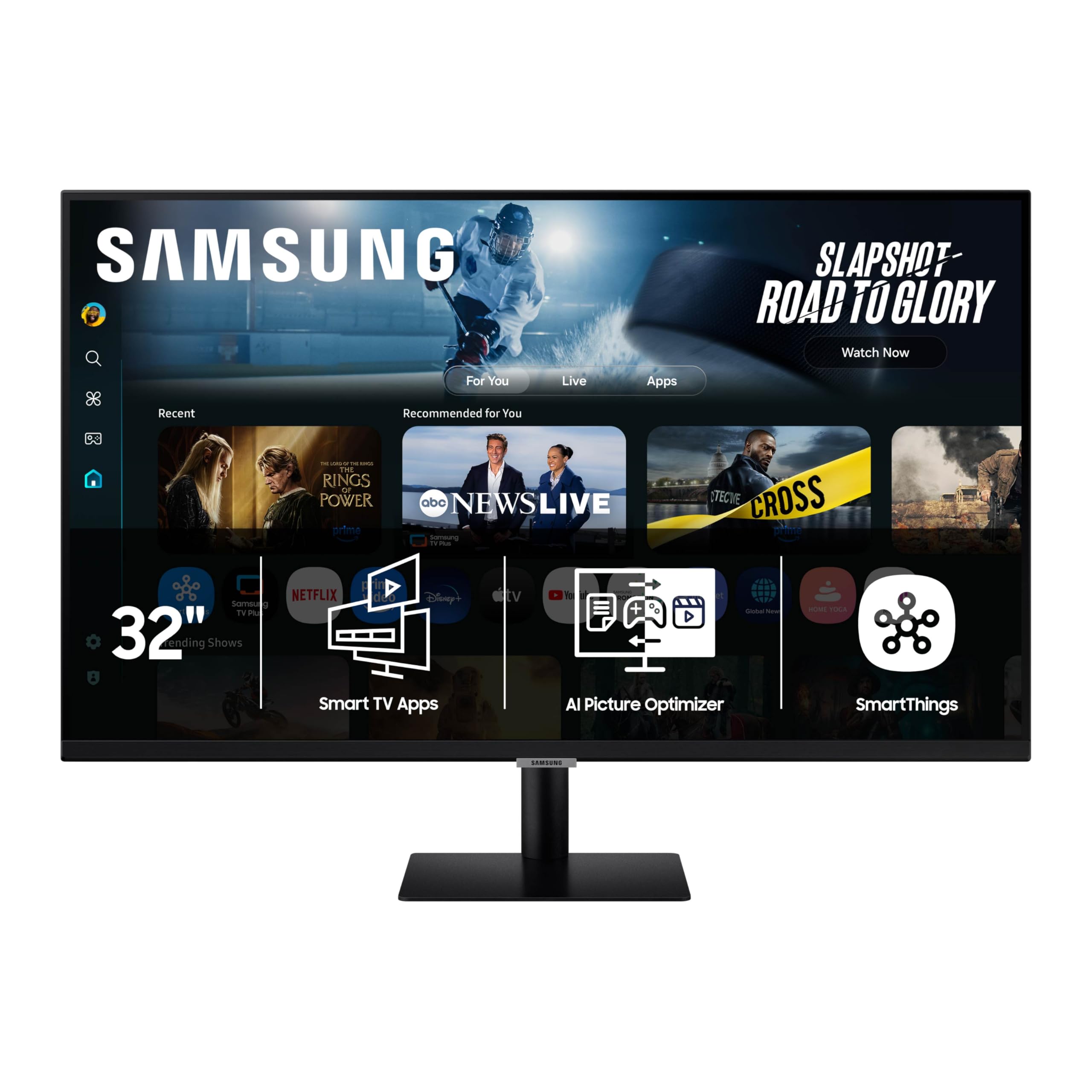 Samsung 32” Smart Monitor M7 (M70F) 4K UHD Display, Samsung Vision AI, Smart TV Apps, Gaming Hub, USB-C, HDMI and USB-A, Black, LS32FM702UNXZA, 2025