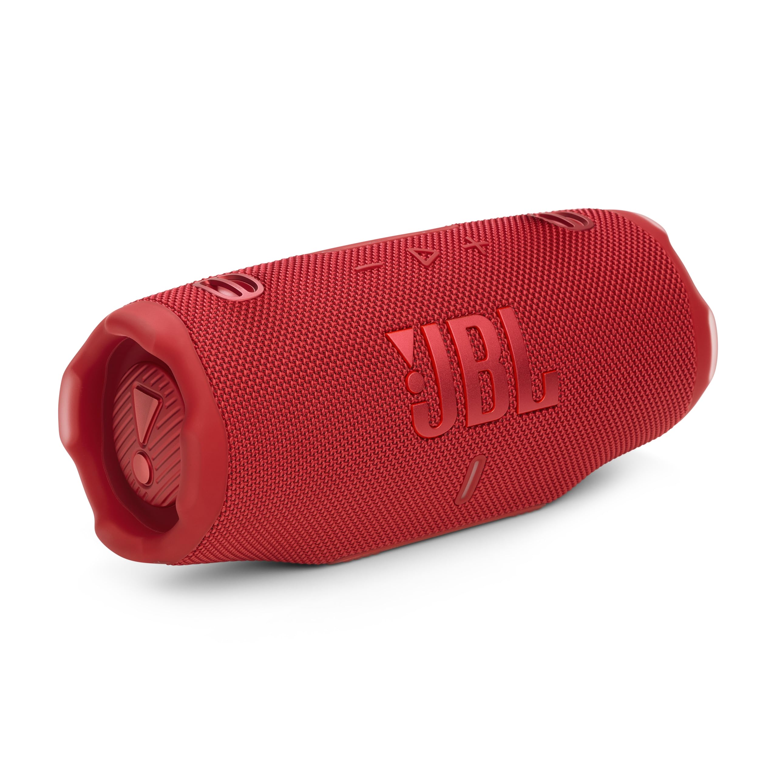 JBL Charge 6 - Portable Waterproof & Drop-Proof Bluetooth Speaker, Bold Pro Sound with AI Sound Boost, 28Hrs of Playtime, Built-in powerbank & Comes with a Sturdy/Removable Carrying Strap (Red)