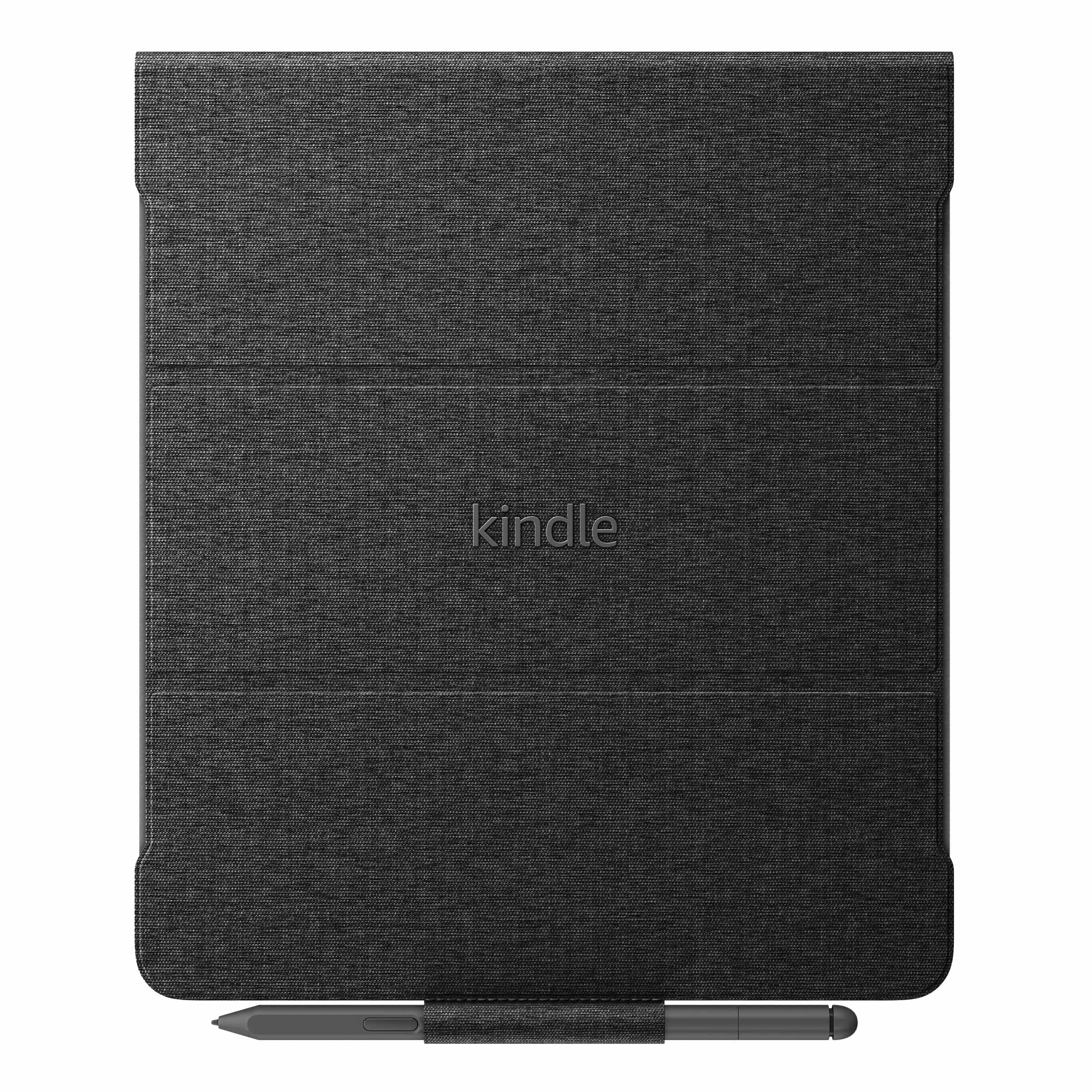 Amazon Kindle Scribe Fabric Folio Cover with Magnetic Attach, Sleek Protective Case - Black