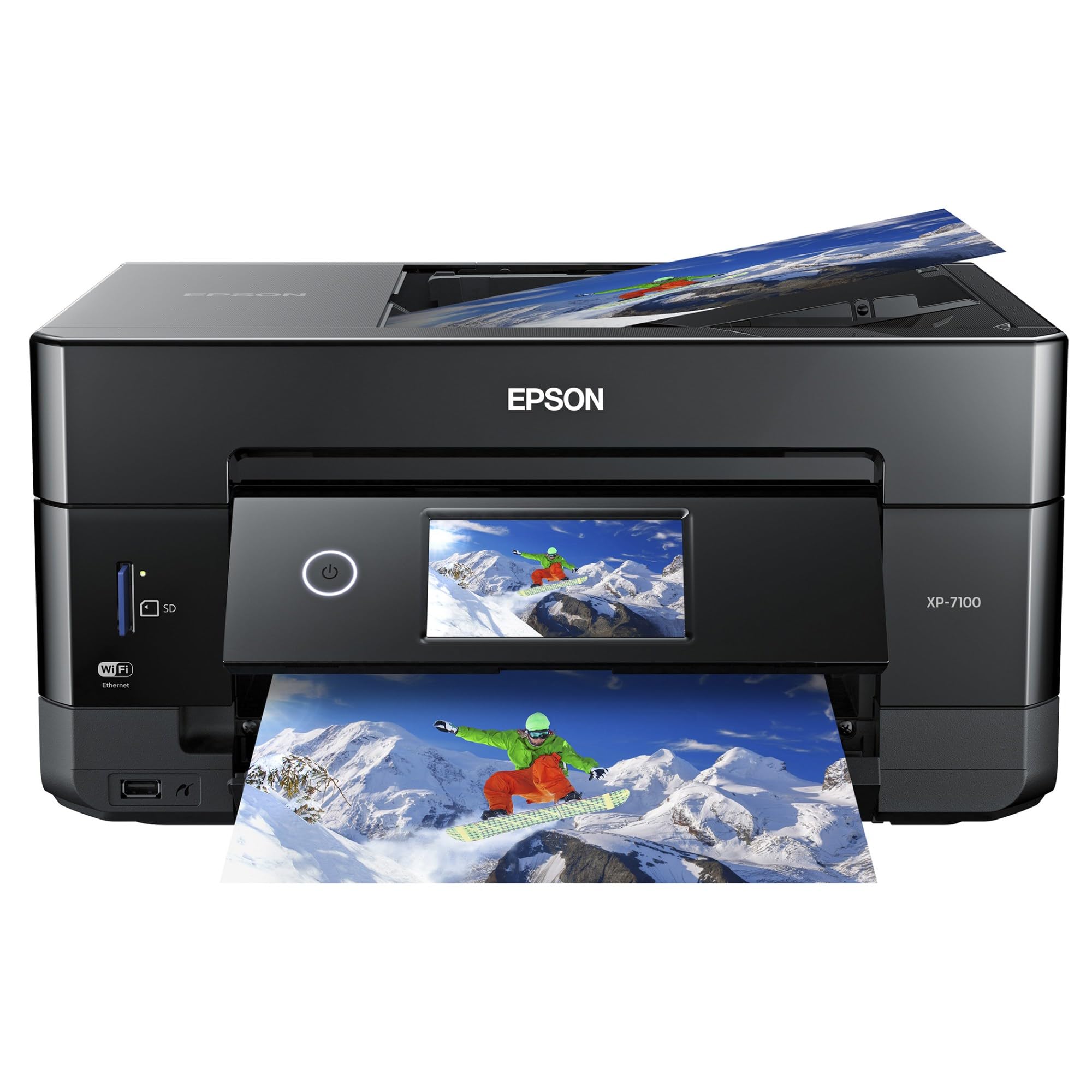 Epson Expression Premium XP-7100 Wireless Color Photo Printer with ADF, Scanner and Copier, Black, Small