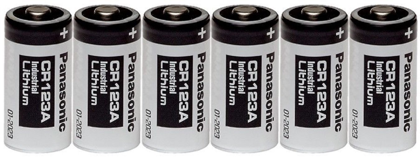 Panasonic Industrial CR123A Lithium Battery 3V 6 Pack