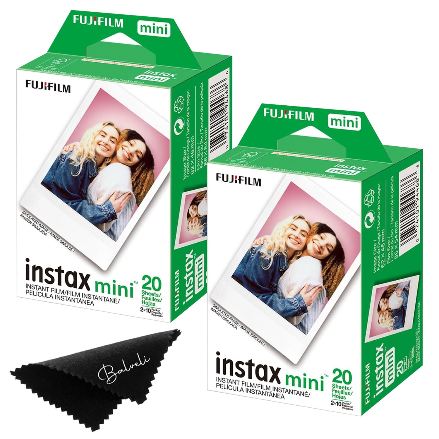 Fujifilm Instax Mini Film - Twin Packs (40 EXP Total), ISO 800, Compatible with Instax Mini Evo, 12, 11, 9 Models
