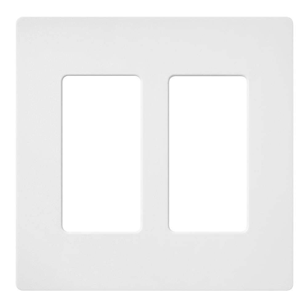 Lutron Claro 2 Gang Decorator/Rocker Wallplate, For Light Dimmers, Switches and Accessories, Snap-On Installation, No Visible Screws, Satin, SC-2-SW, Snow