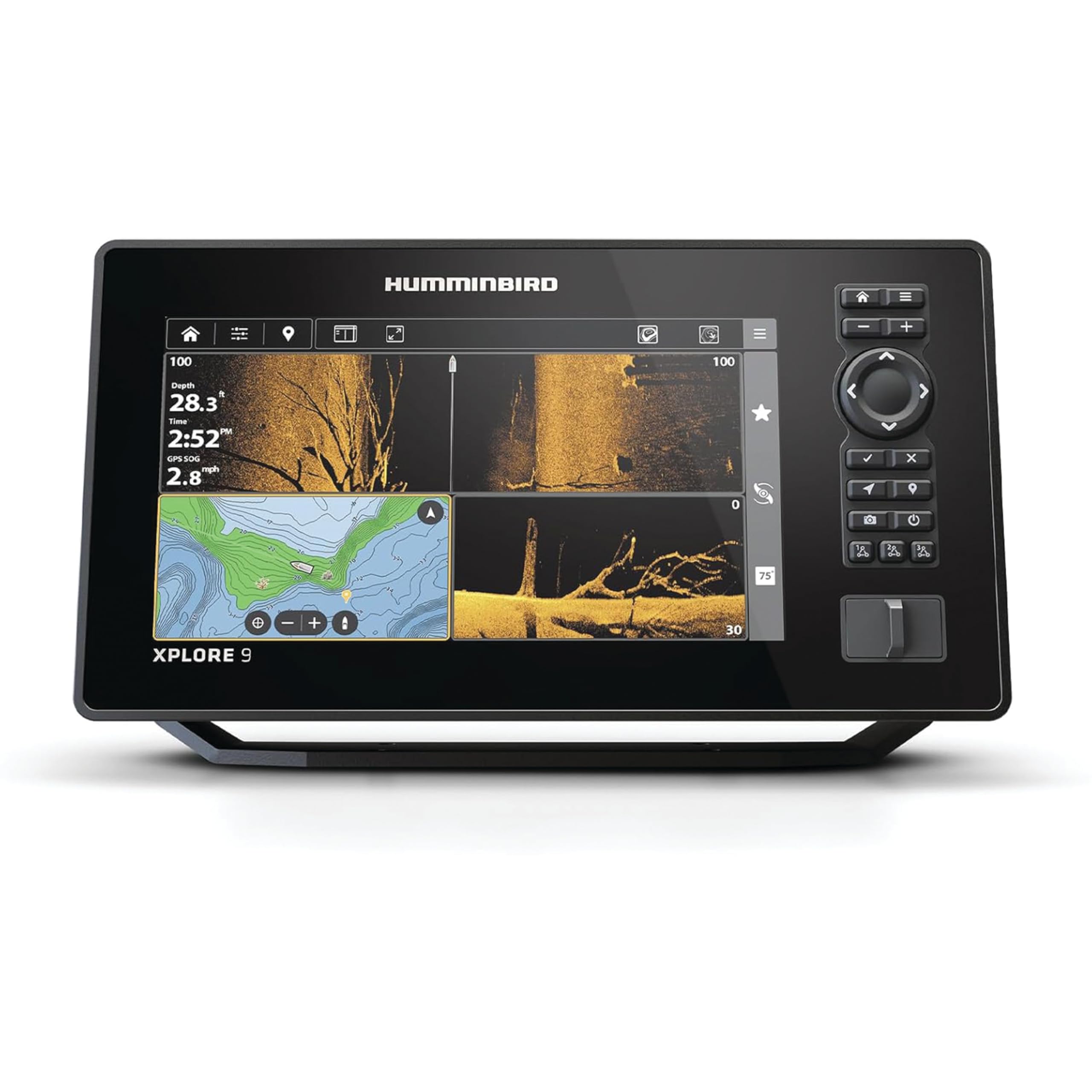 Humminbird XPLORE 9 GPS Fish Finder with Transducer, MEGA Side Imaging+ & HD Touchscreen Display