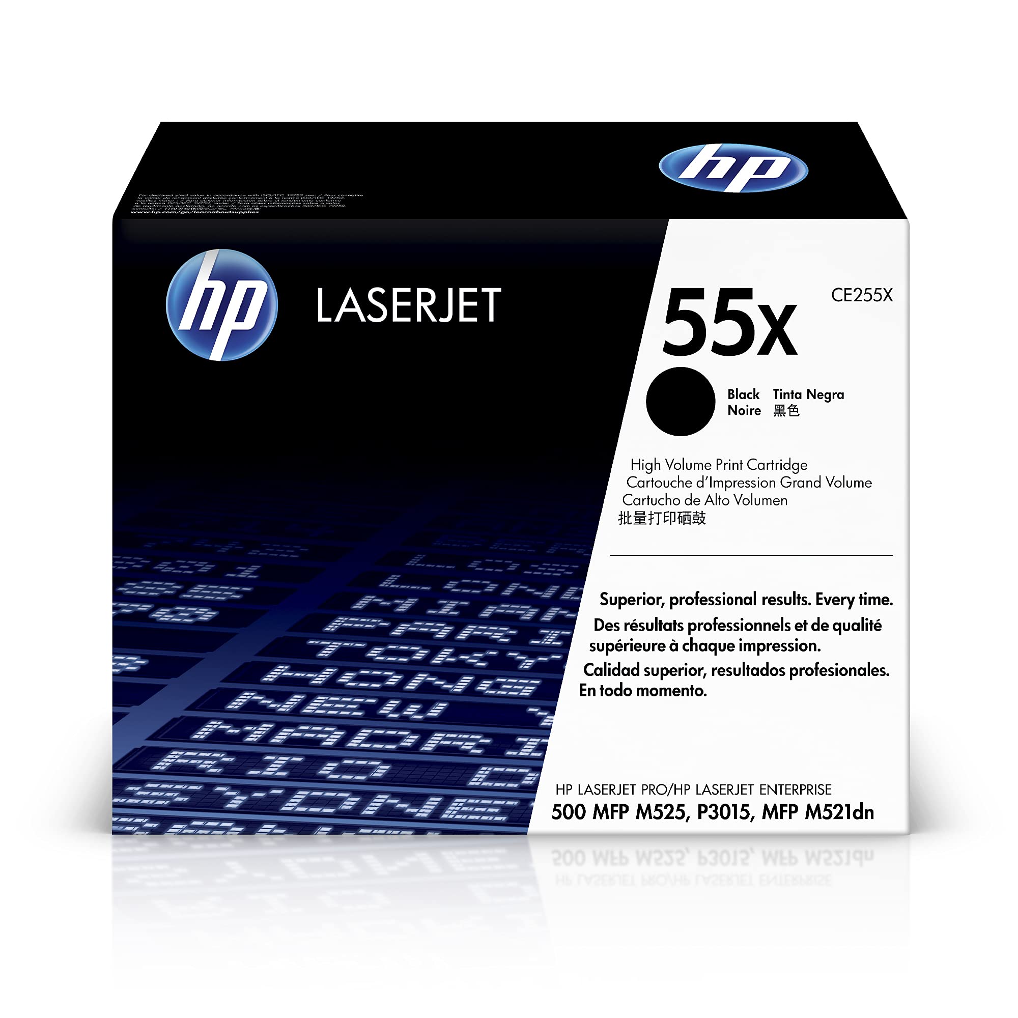 HP 55X Black High-yield Toner Cartridge for HP Printers | Works with Printer Series: LaserJet Enterprise 500 MFP M525, P3015, LaserJet Pro MFP M521 | CE255X
