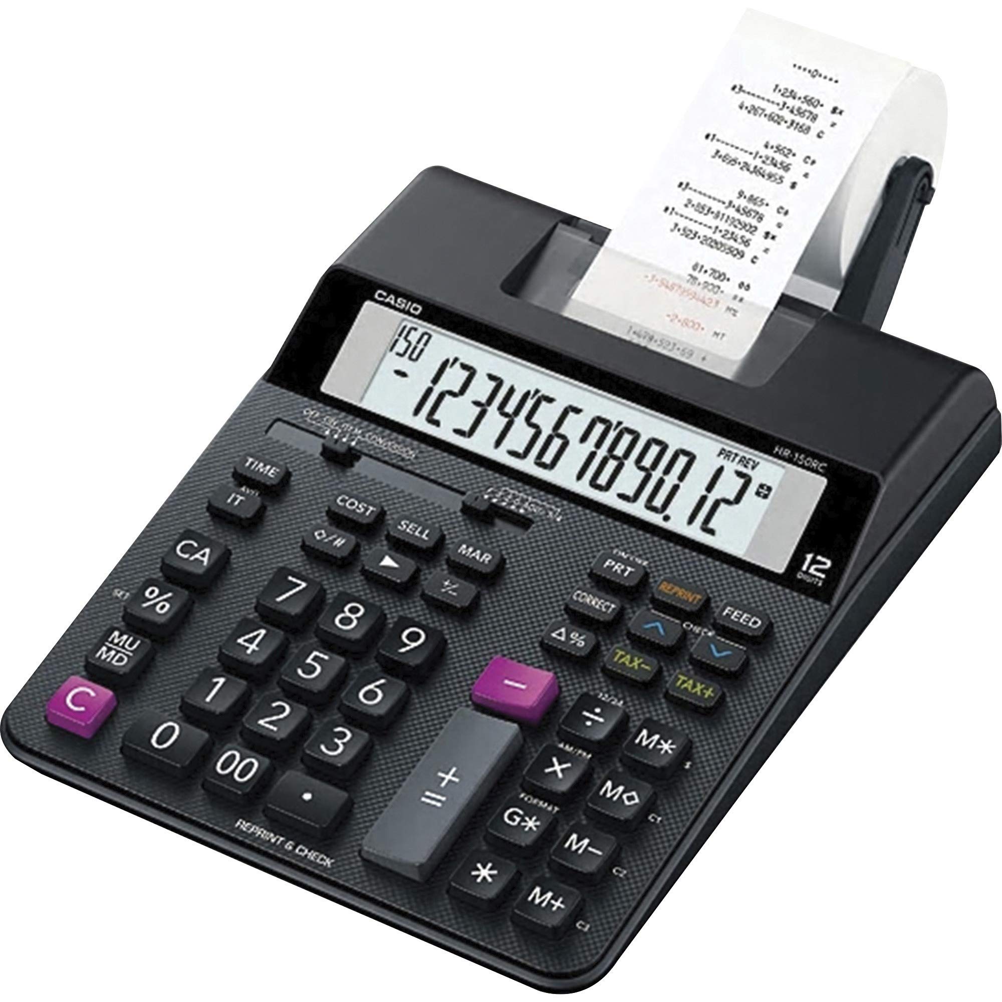 Casio HR-200RC – Desktop Printing Calculator with Dual-Color Print & 150-Step Check | Cost/Sell/Margin, Tax & Calendar | New Version of HR-150TM | Ideal for Accounting & Retail
